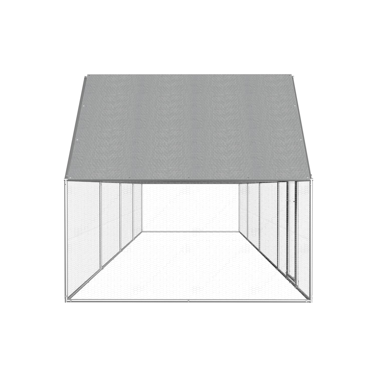vidaXL Chicken Coop 8x2x2 m Galvanised Steel