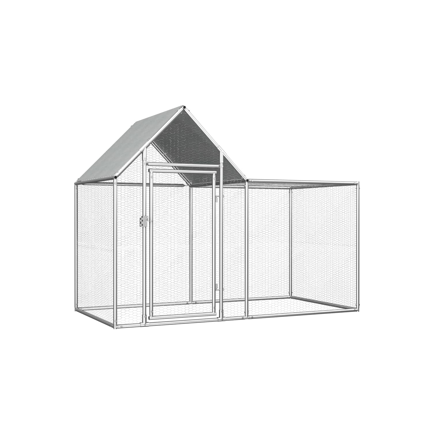vidaXL Chicken Coop 2x1x1.5 m Galvanised Steel