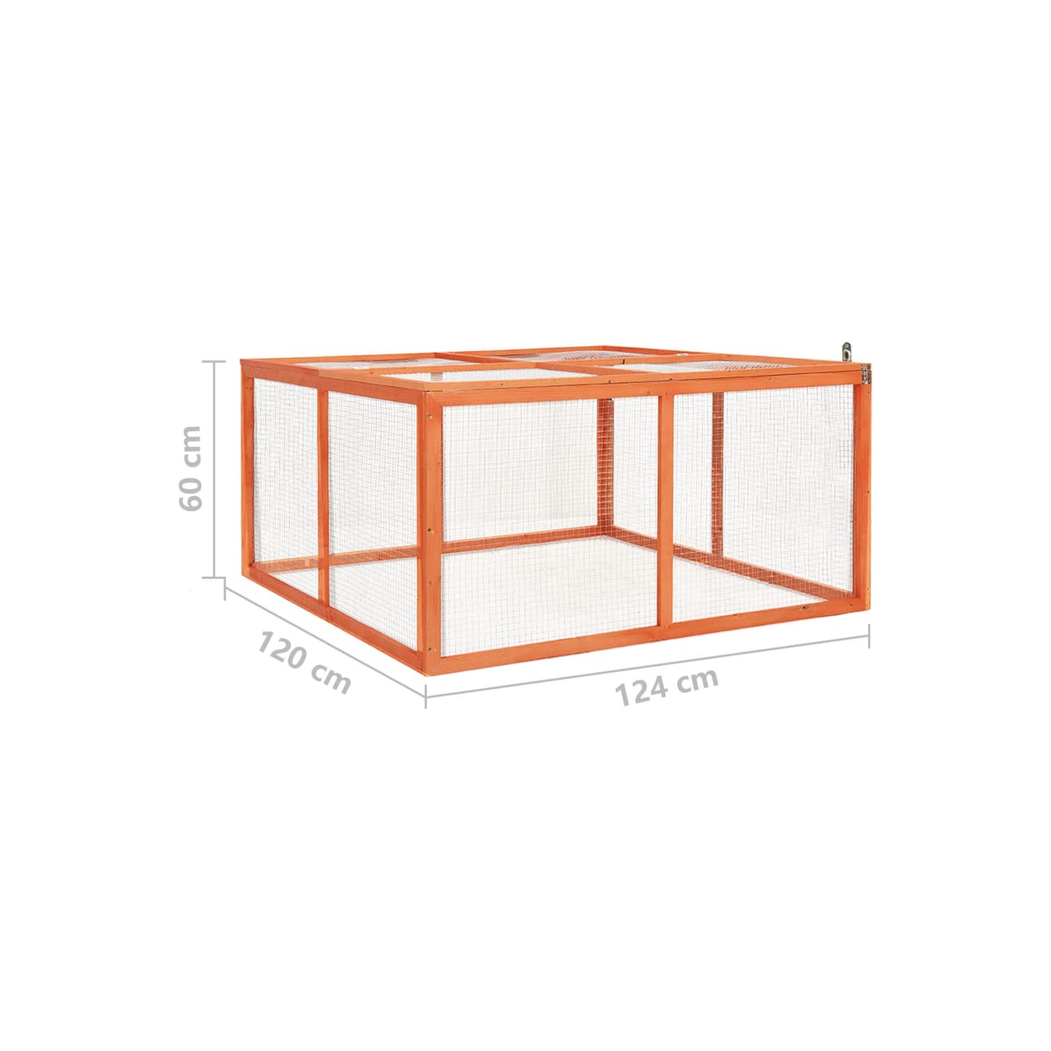 vidaXL Rabbit Hutch 124x120x60 cm Solid Firwood
