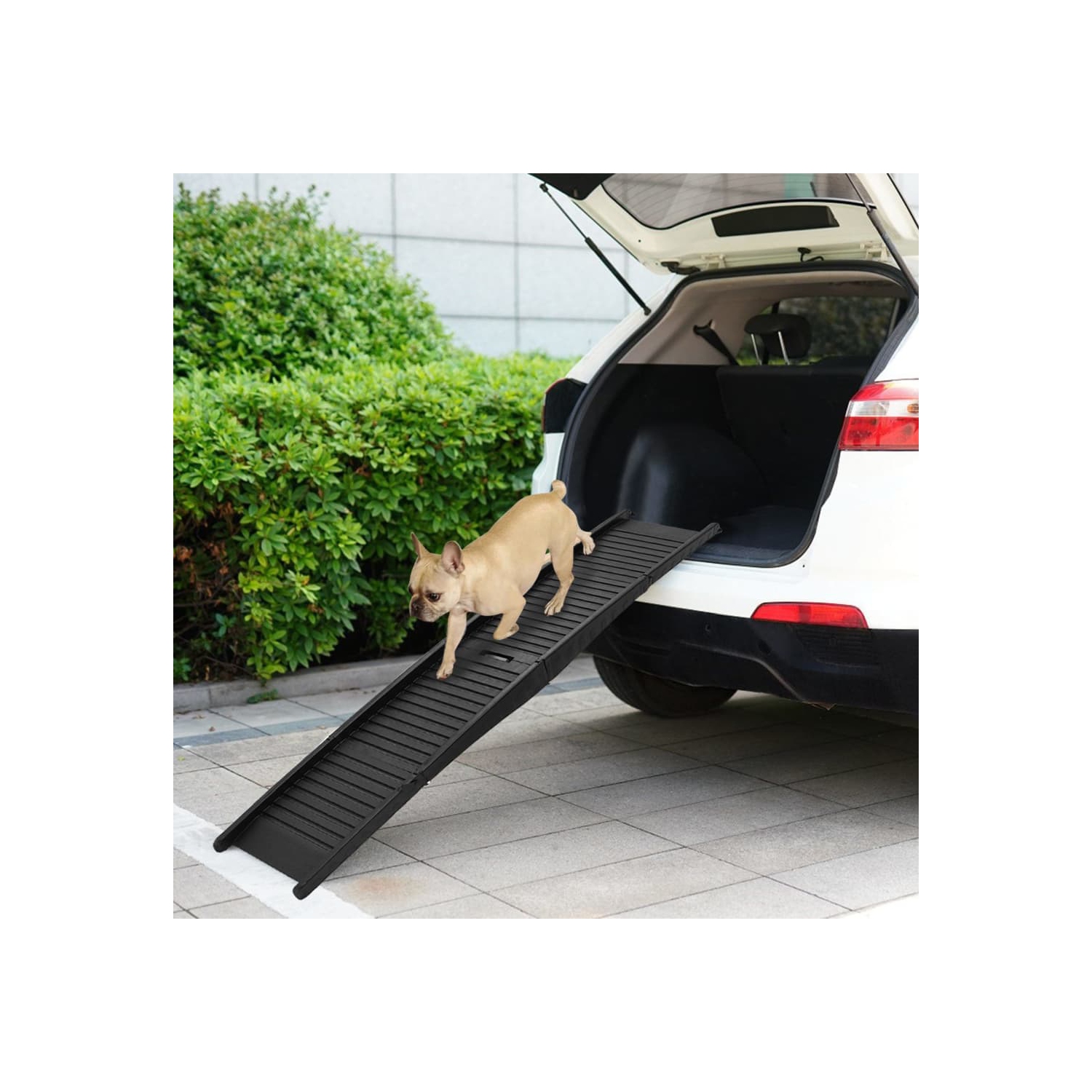 vidaXL Folding Dog Ramp Black 153x40x12.5 cm Plastic