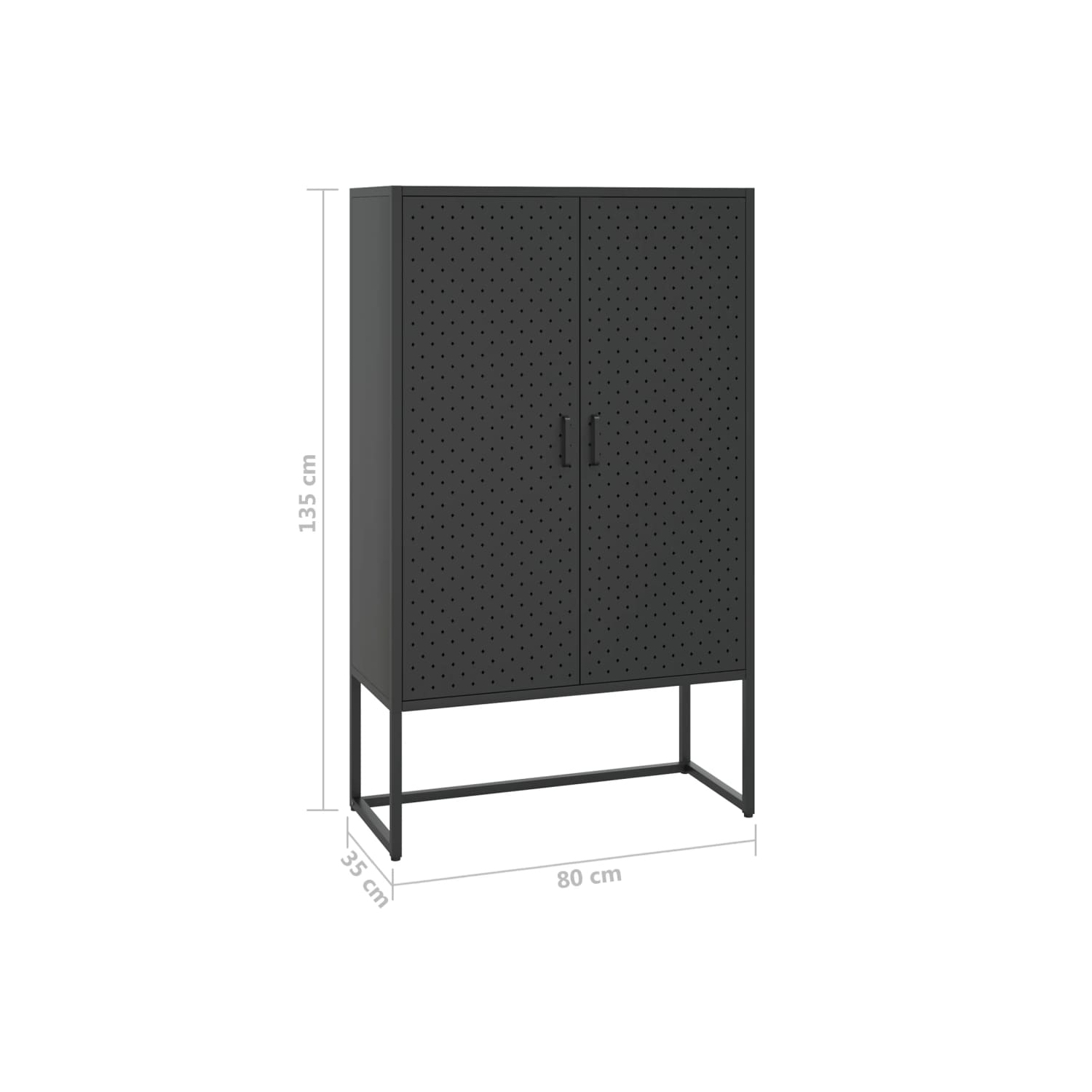 vidaXL Highboard Black 80x35x135 cm Steel
