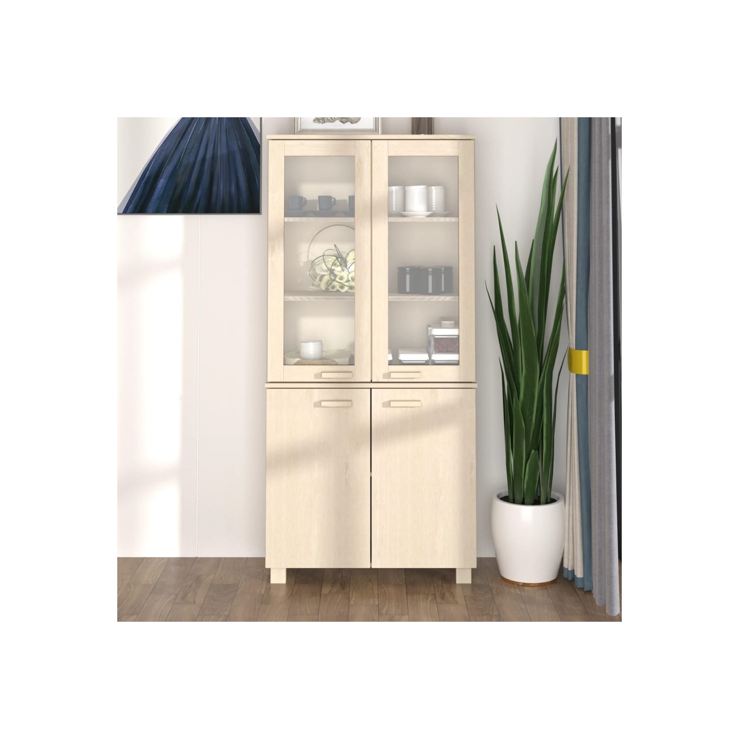 vidaXL Highboard HAMAR Solid Wood Pine Honey Brown