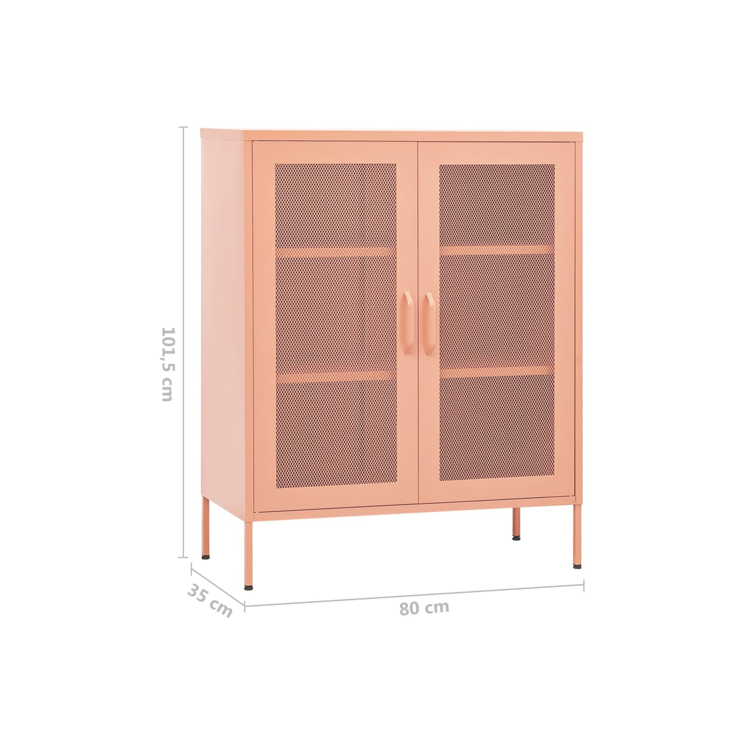 vidaXL Storage Cabinet Pink 80x35x101.5 cm Steel