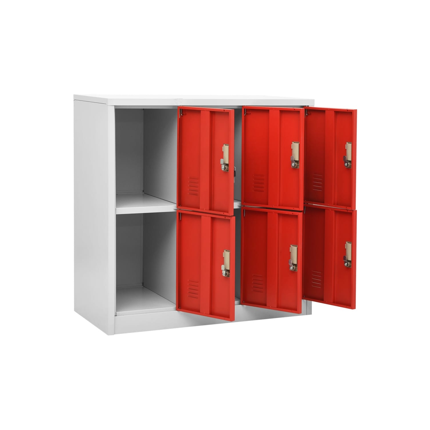vidaXL Locker Cabinets 2 pcs Light Grey and Red 90x45x92.5 cm Steel