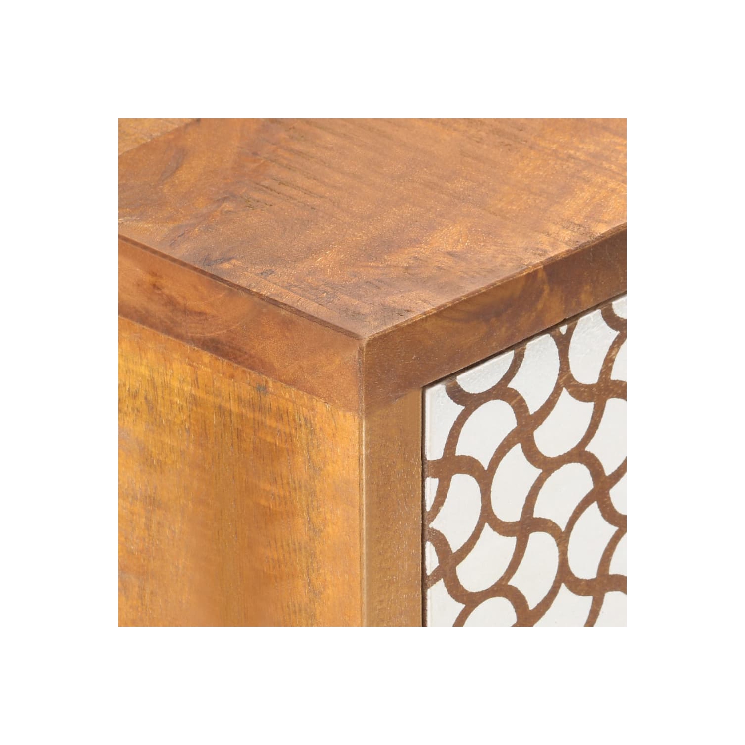 vidaXL Sideboard with Printed Pattern 90x30x70 cm Solid Mango Wood