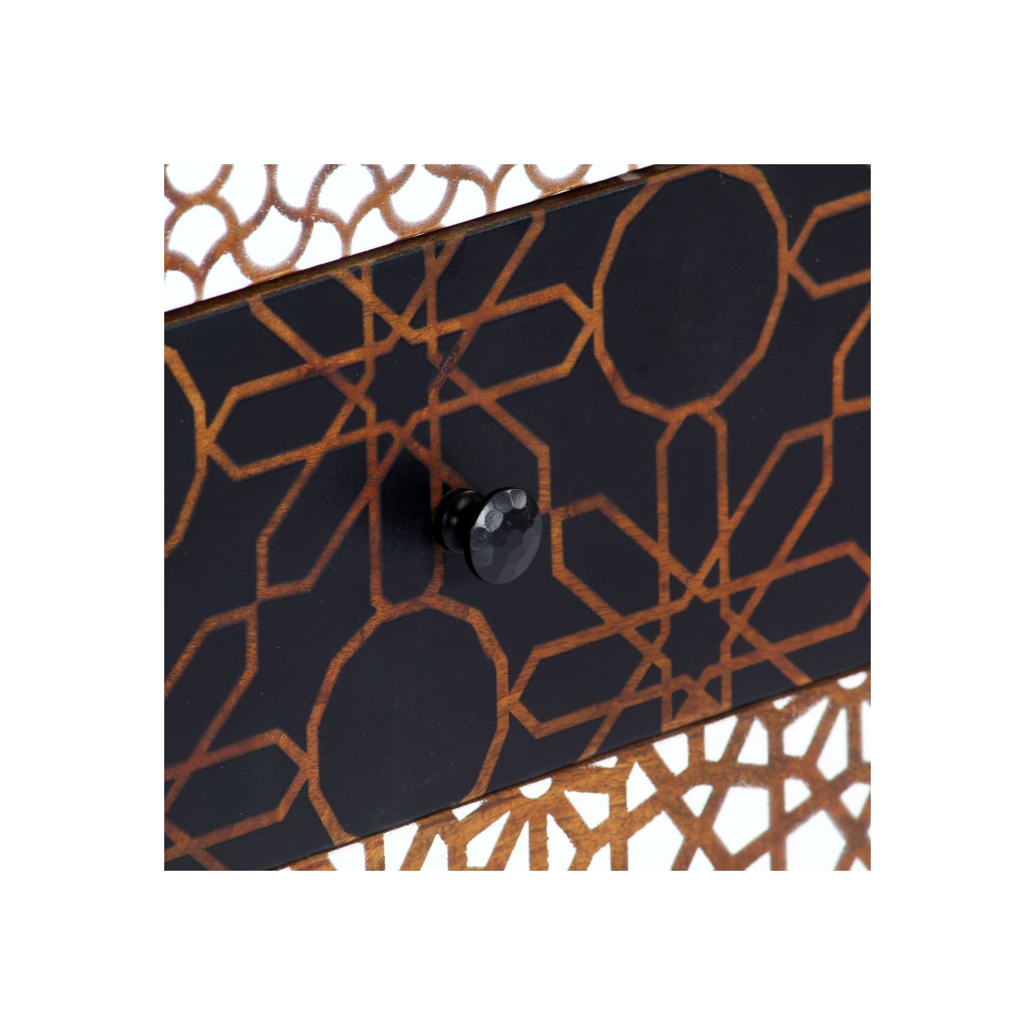 vidaXL Sideboard with Printed Pattern 90x30x70 cm Solid Mango Wood