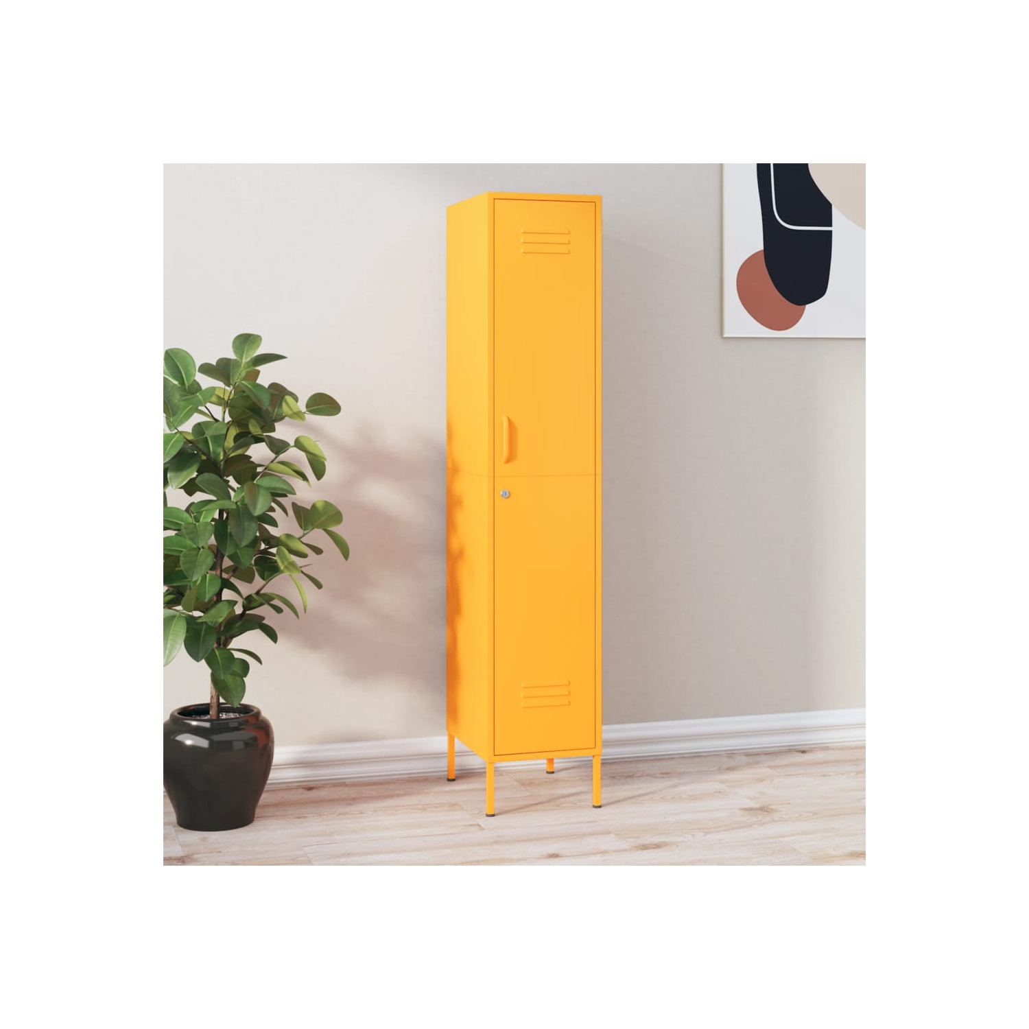 vidaXL Locker Cabinet Mustard Yellow 35x46x180 cm Steel