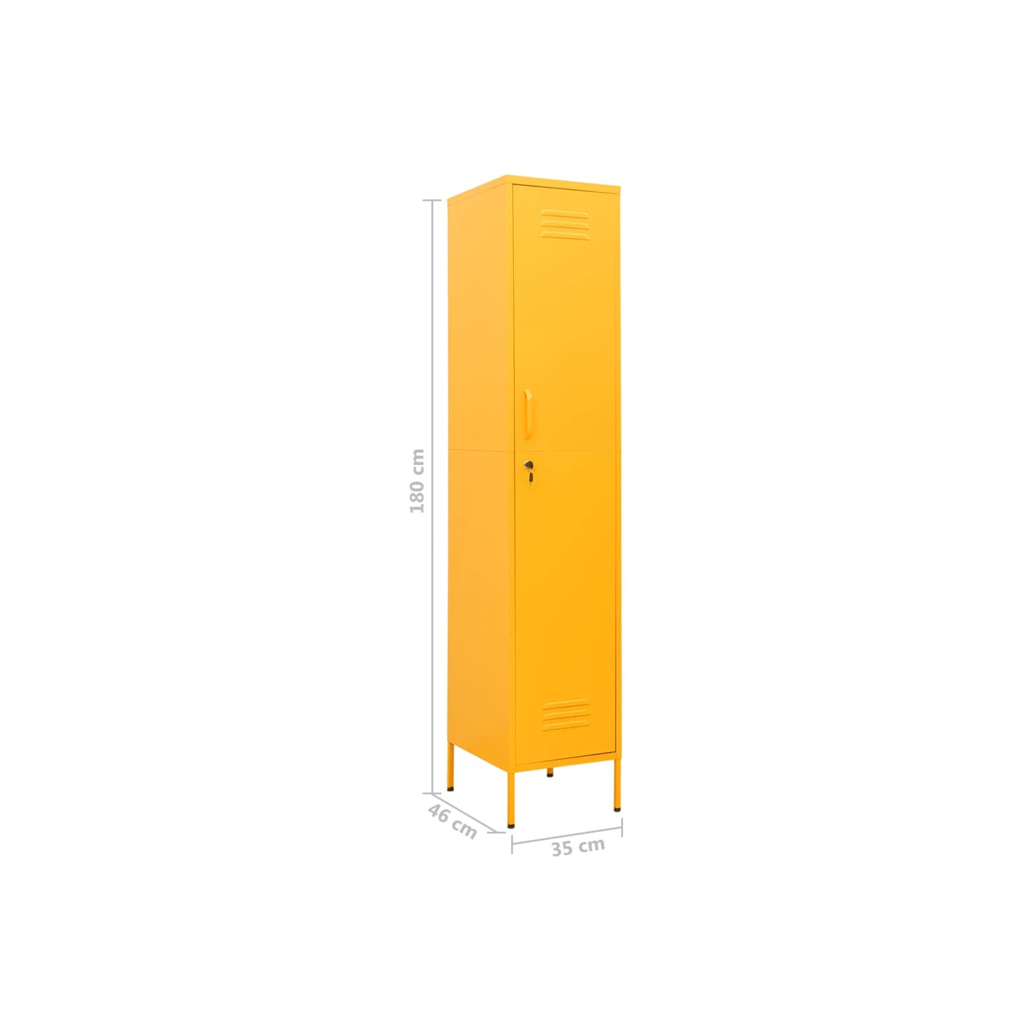 vidaXL Locker Cabinet Mustard Yellow 35x46x180 cm Steel