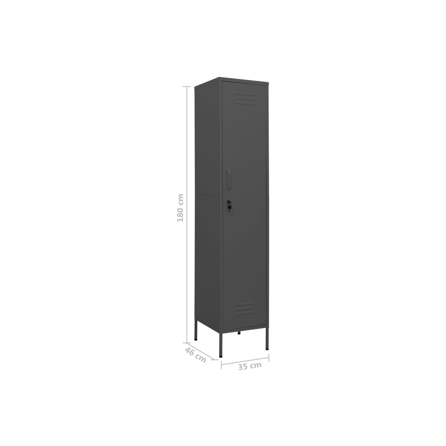 vidaXL Locker Cabinet Anthracite 35x46x180 cm Steel