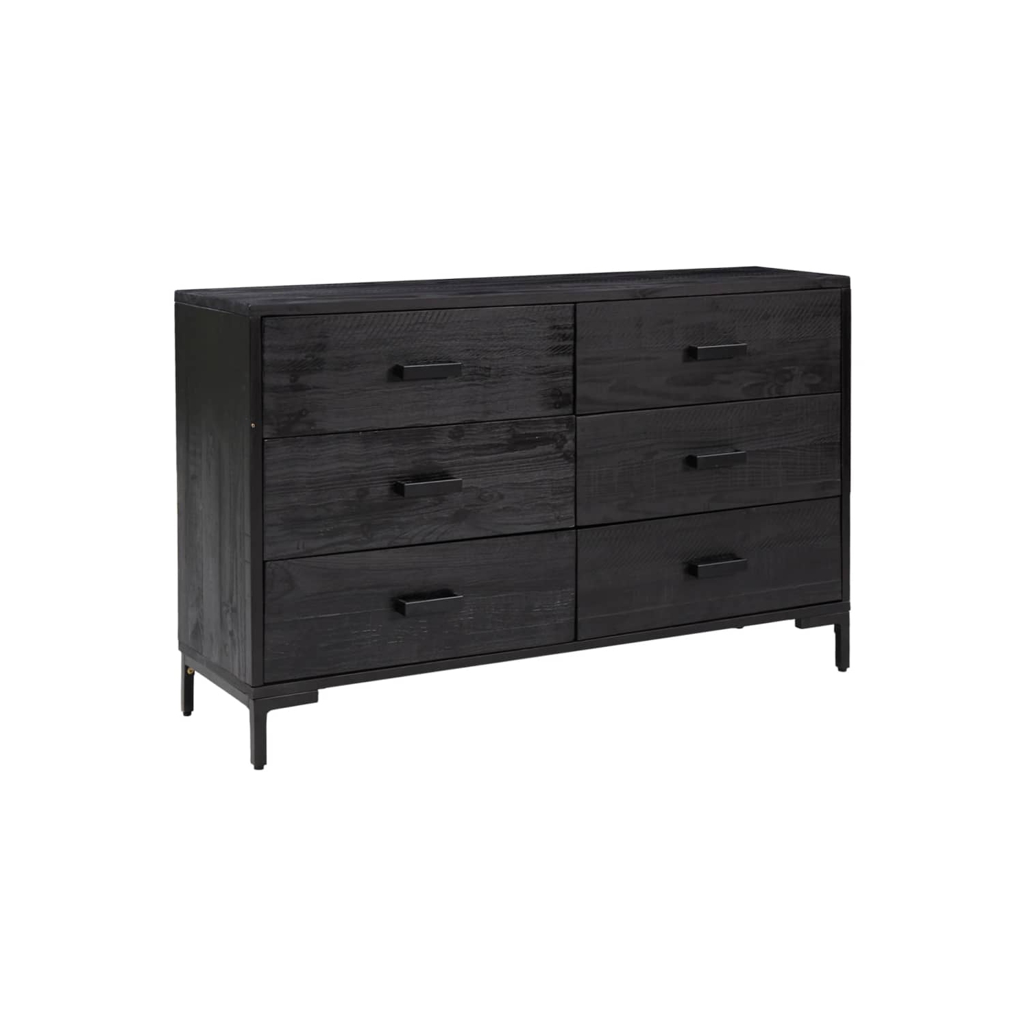 vidaXL Sideboard Black 110x35x70 cm Solid Pinewood