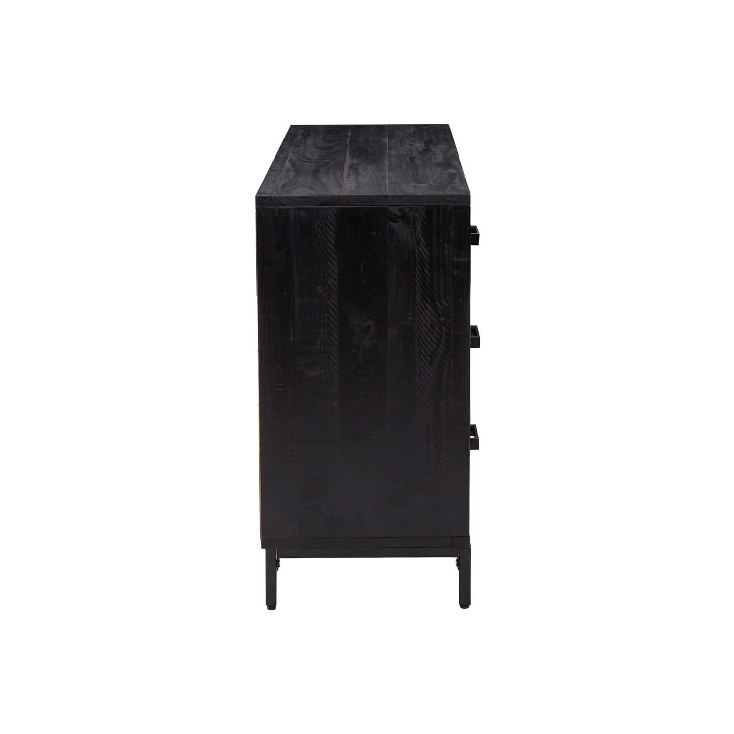 vidaXL Sideboard Black 110x35x70 cm Solid Pinewood