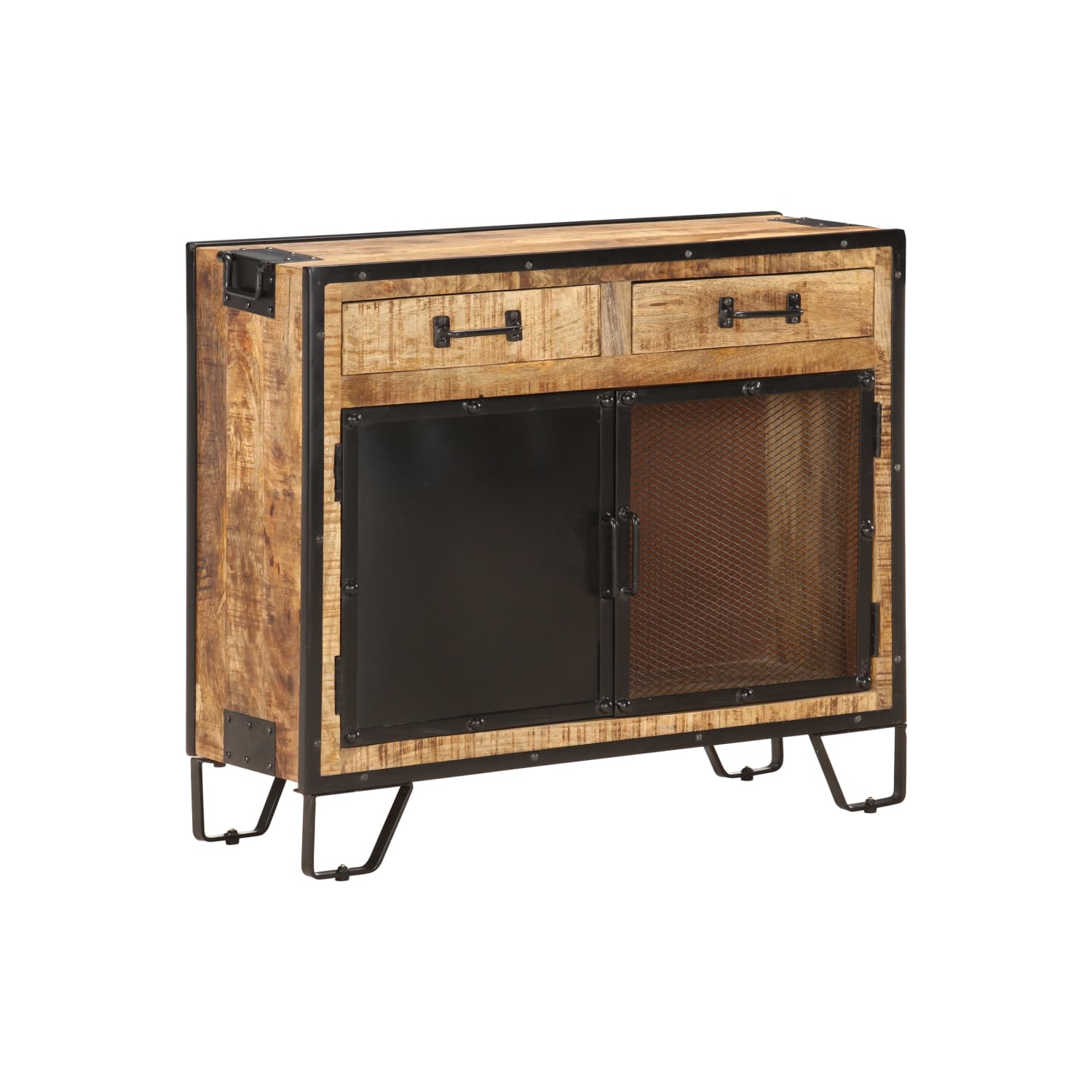 vidaXL Sideboard 80x31x71 cm Solid Rough Mango Wood