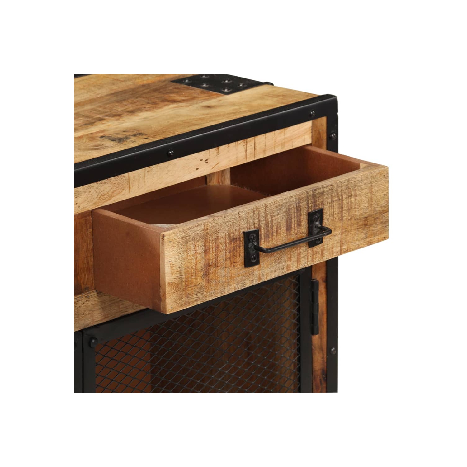 vidaXL Sideboard 80x31x71 cm Solid Rough Mango Wood