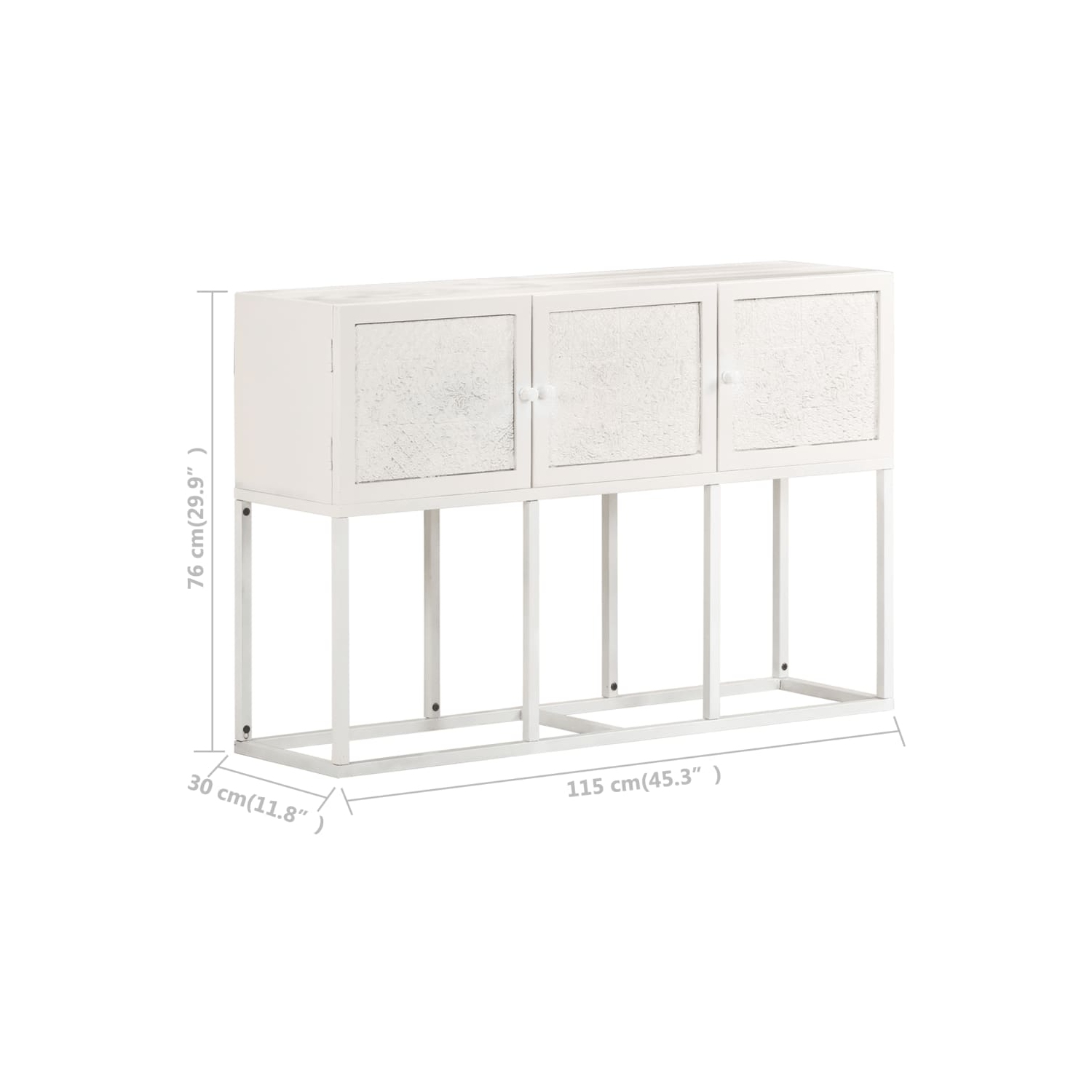 vidaXL Sideboard 115x30x76 cm Solid Mango Wood