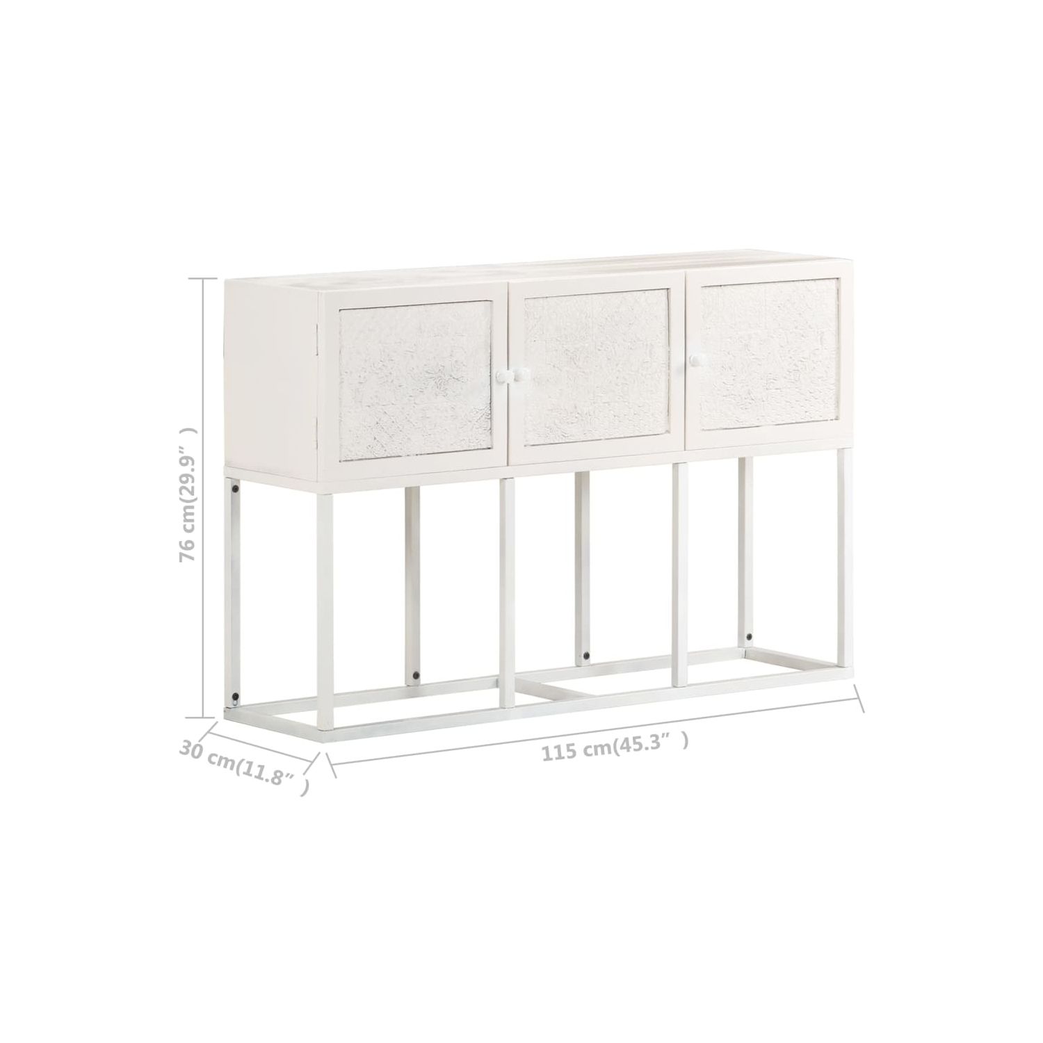 vidaXL Sideboard 115x30x76 cm Solid Mango Wood