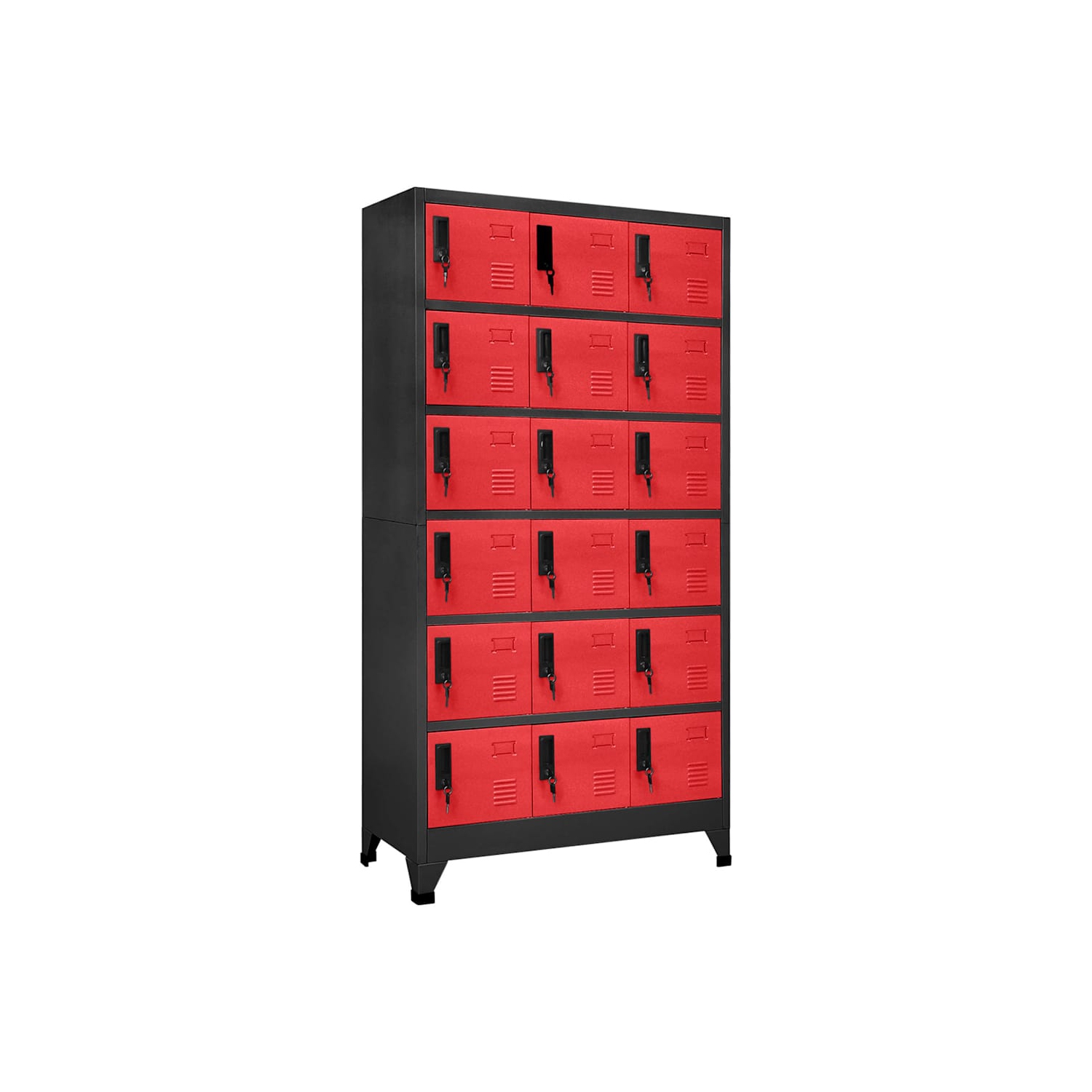 vidaXL Locker Cabinet Anthracite and Red 90x40x180 cm Steel
