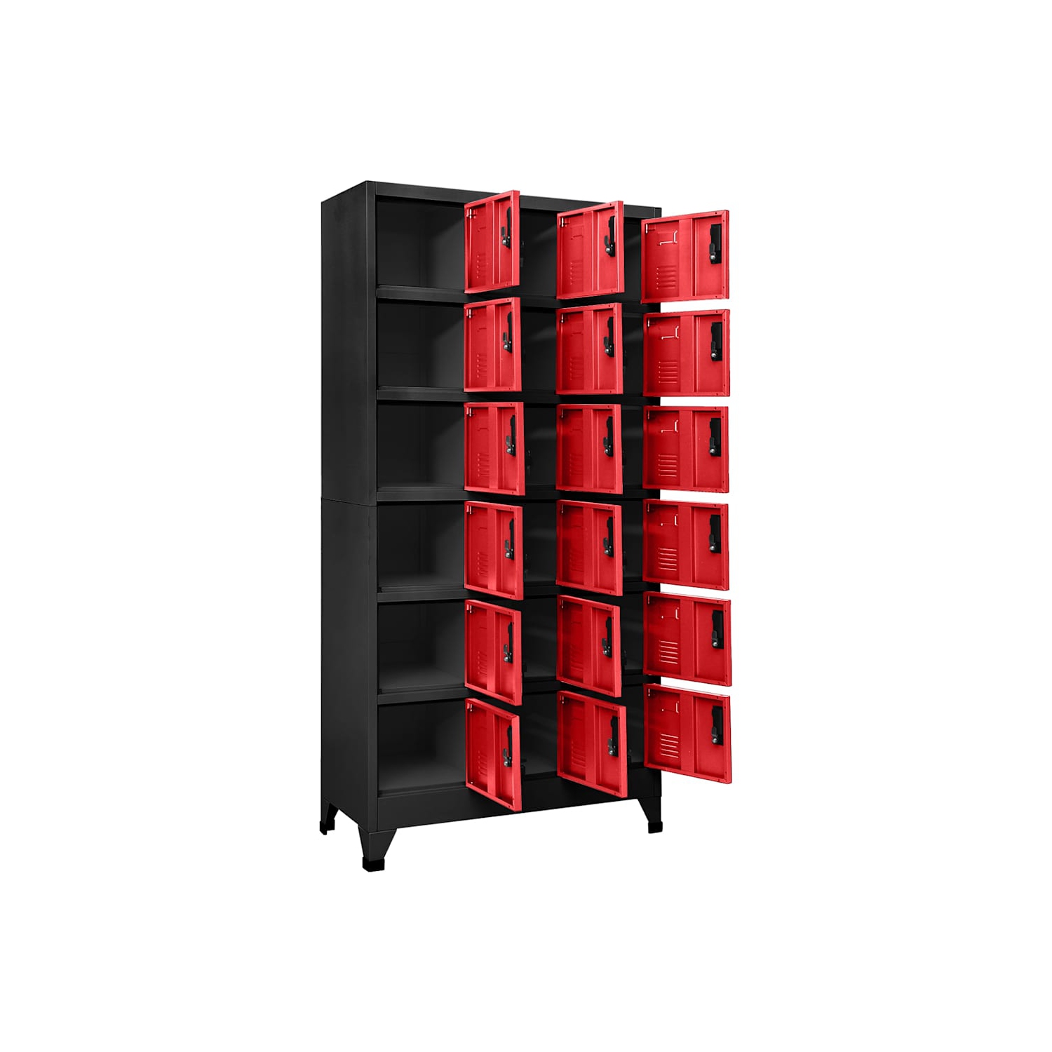 vidaXL Locker Cabinet Anthracite and Red 90x40x180 cm Steel