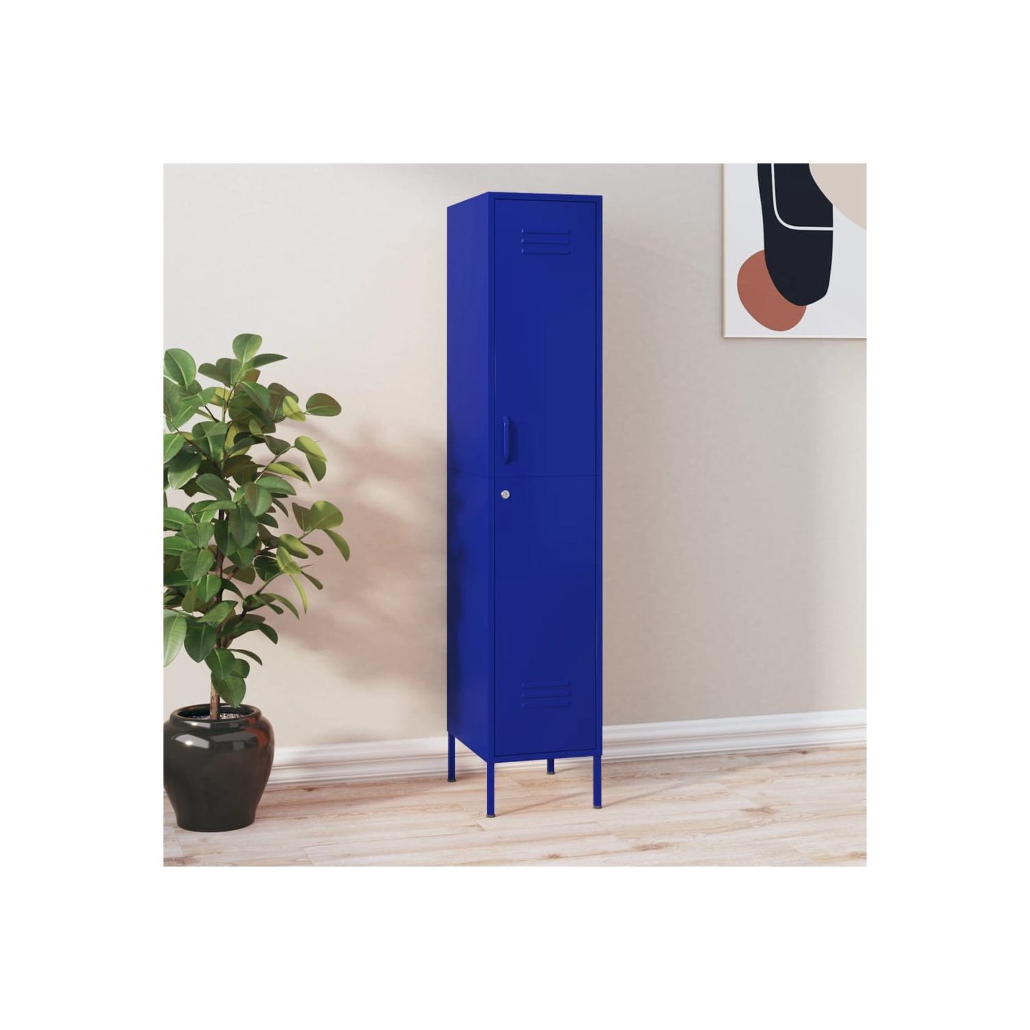 vidaXL Locker Cabinet Navy Blue 35x46x180 cm Steel