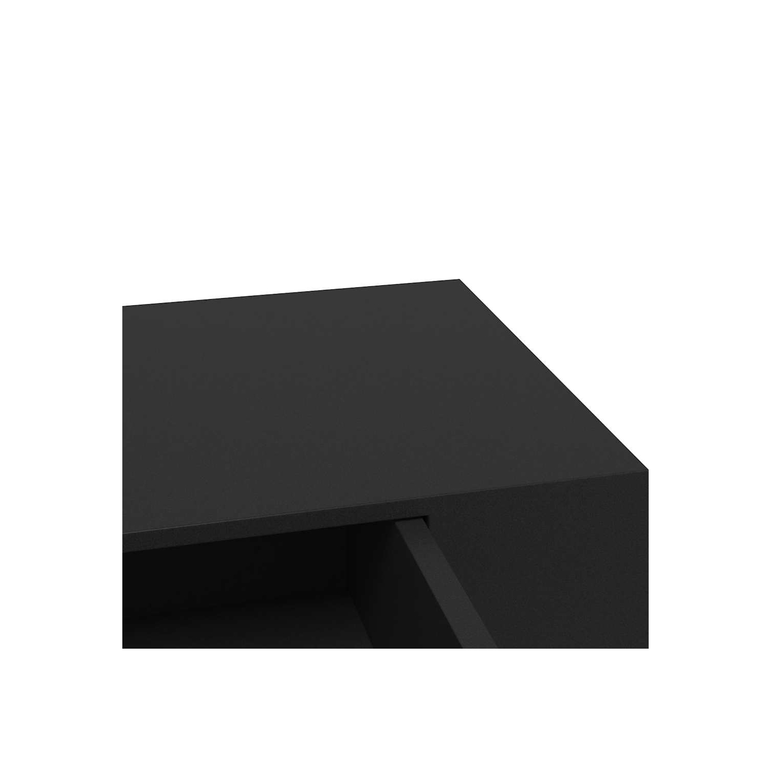 Tablette murale flottante avec tiroir, noir, 48 x 25 x 8 cm