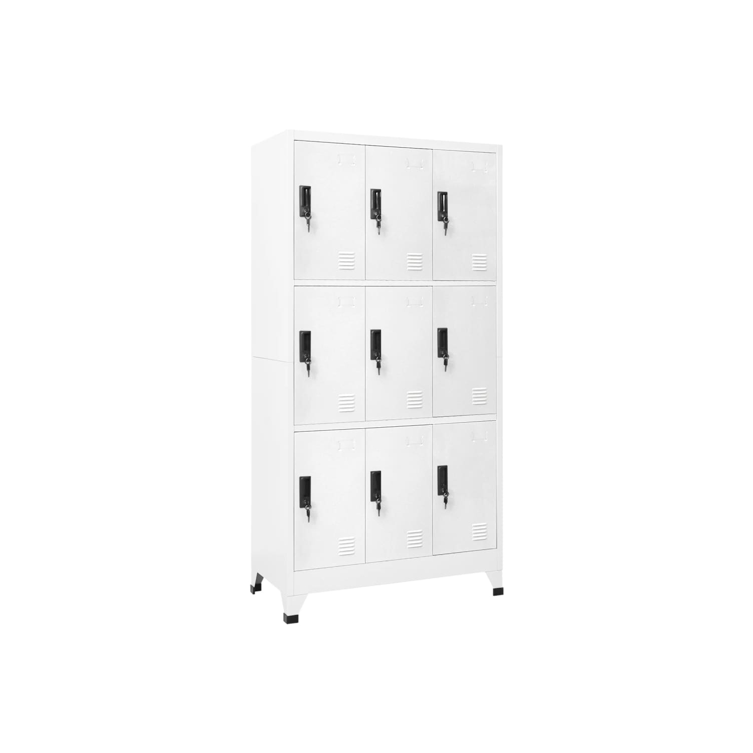 vidaXL Locker Cabinet White 90x45x180 cm Steel