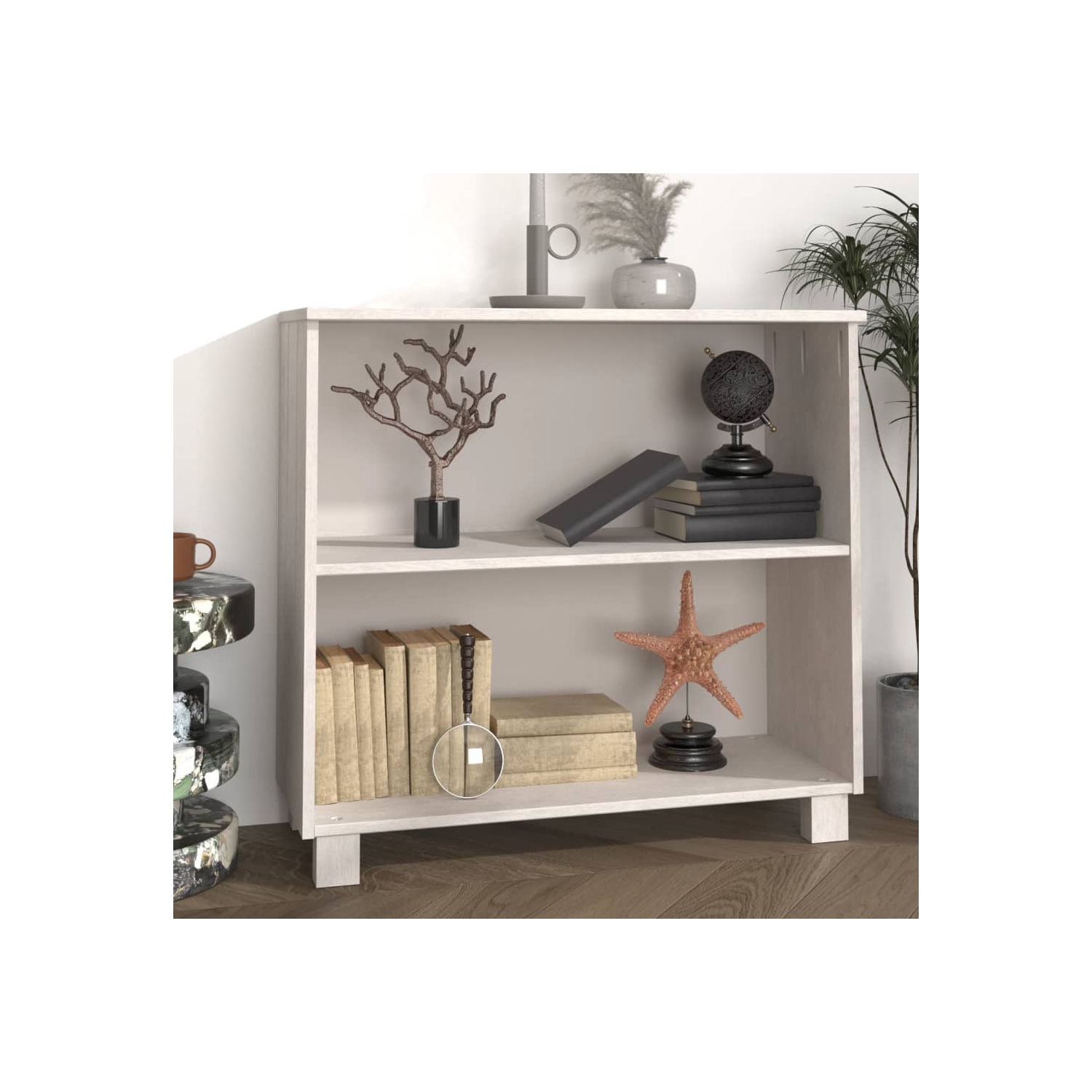 vidaXL Sideboard HAMAR White 85x35x80 cm Solid Wood Pine