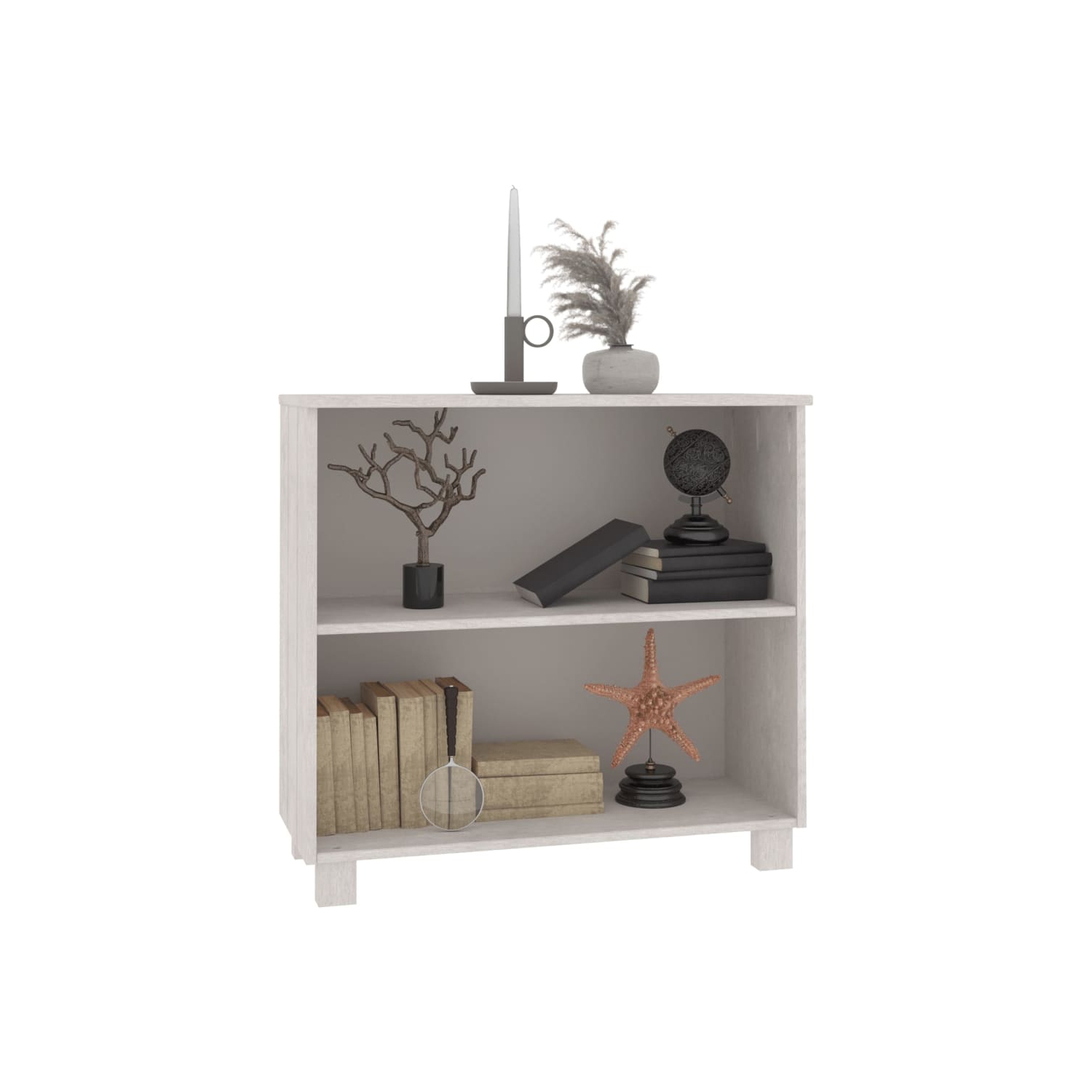 vidaXL Sideboard HAMAR White 85x35x80 cm Solid Wood Pine