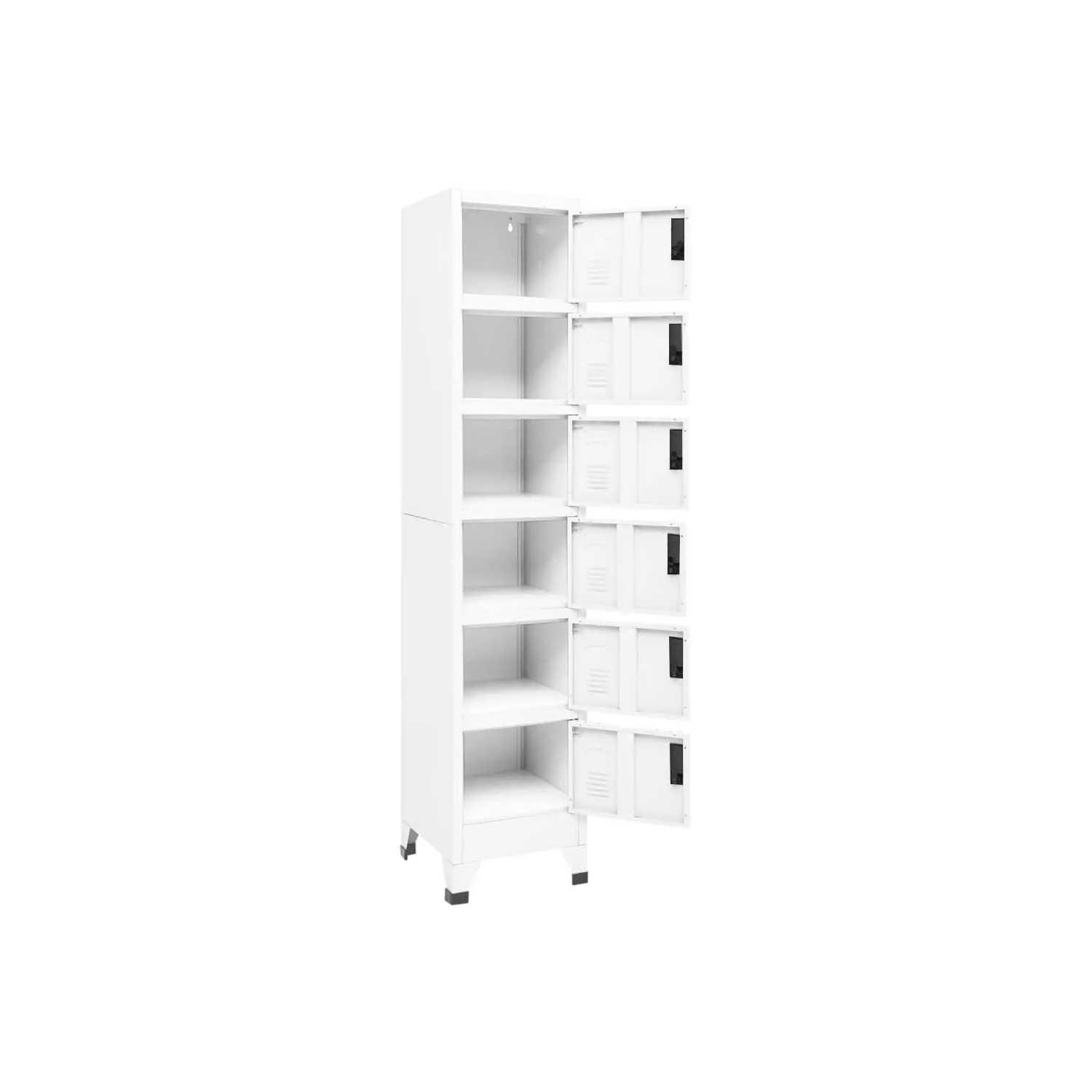 Armoire à casier VisdaXL en acier 180&nbsp;cm, blanc, 38 x 40 x 40 po
