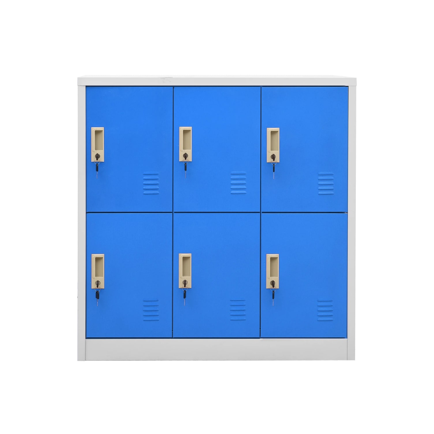 vidaXL Locker Cabinets 2 pcs Light Grey and Blue 90x45x92.5 cm Steel