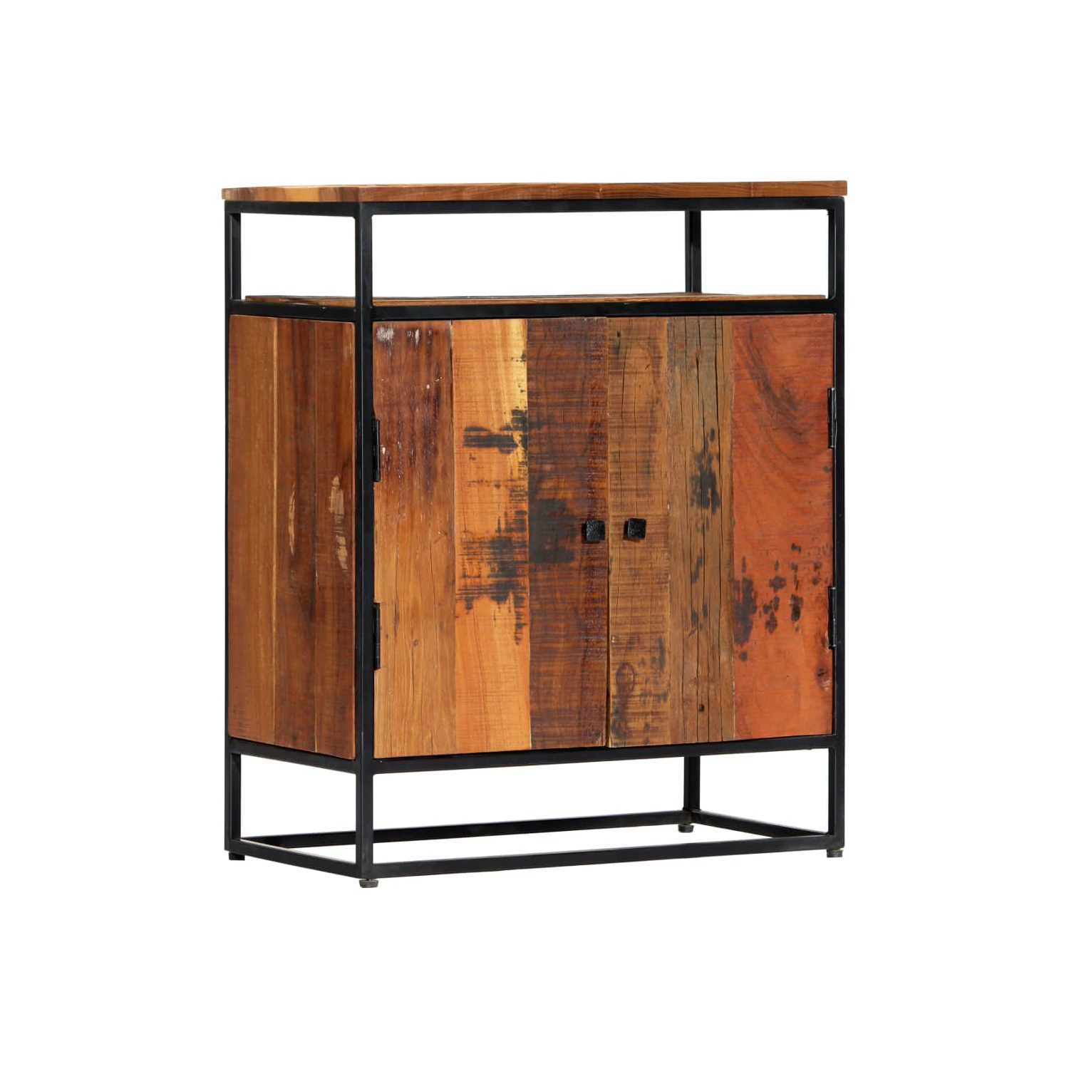 vidaXL Side Cabinet 60x35x76 cm Solid Reclaimed Wood and Steel