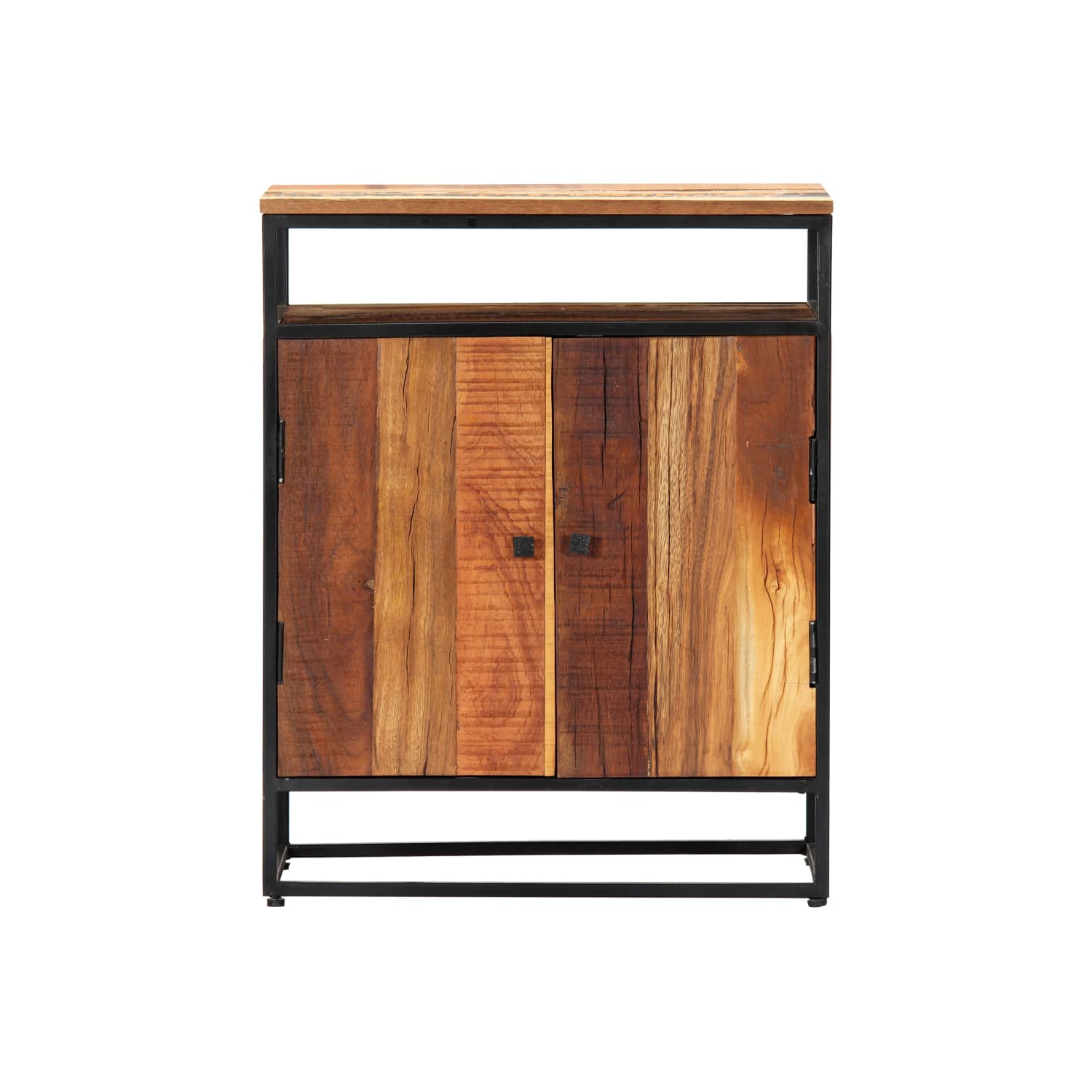 vidaXL Side Cabinet 60x35x76 cm Solid Reclaimed Wood and Steel