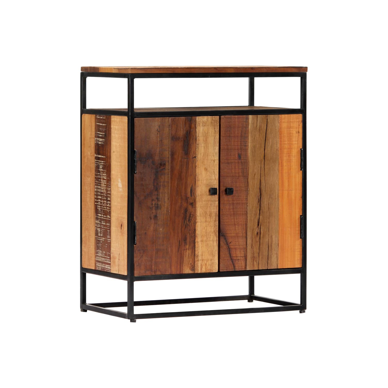 vidaXL Side Cabinet 60x35x76 cm Solid Reclaimed Wood and Steel