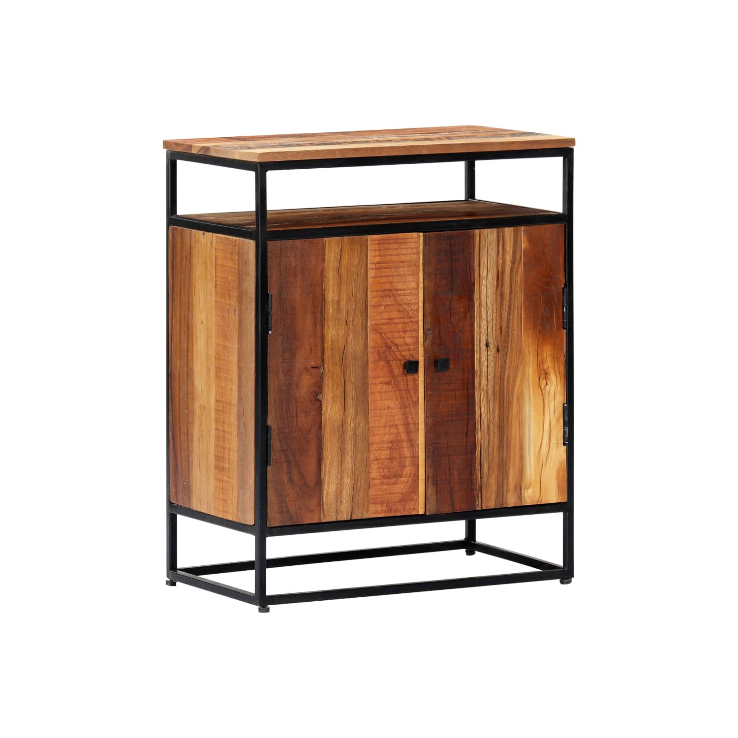 vidaXL Side Cabinet 60x35x76 cm Solid Reclaimed Wood and Steel