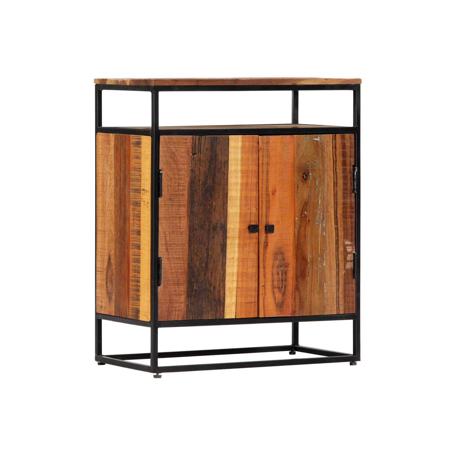 vidaXL Side Cabinet 60x35x76 cm Solid Reclaimed Wood and Steel