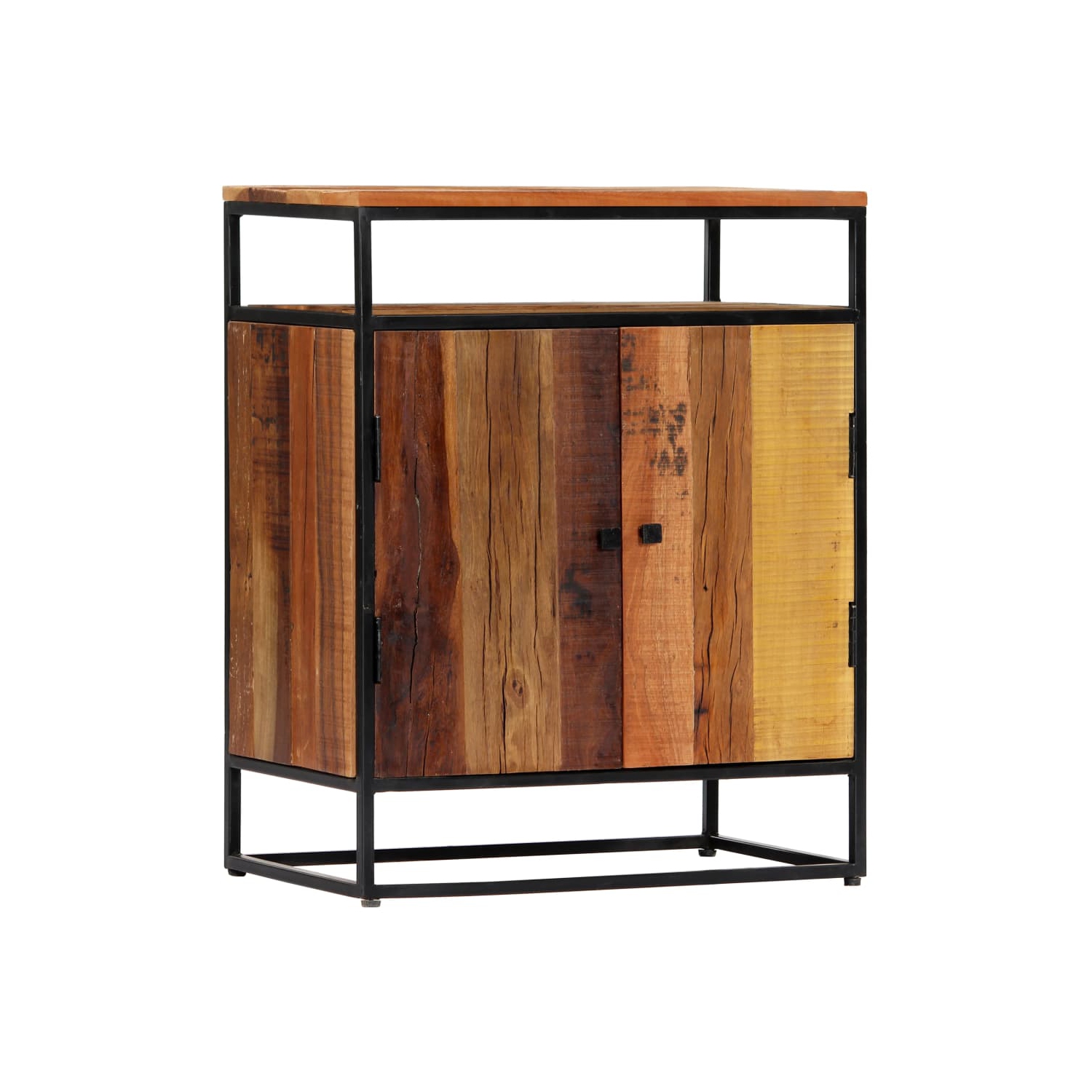 vidaXL Side Cabinet 60x35x76 cm Solid Reclaimed Wood and Steel