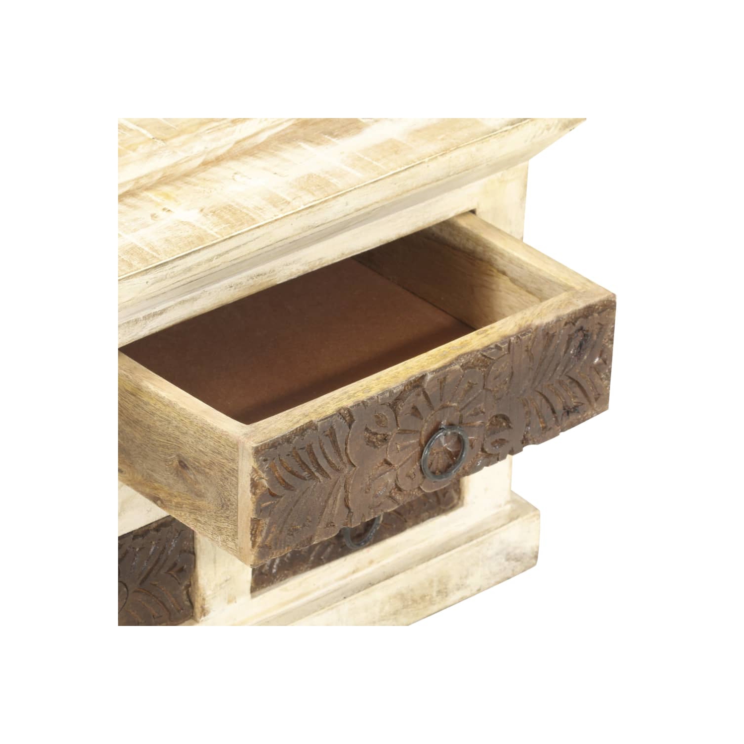 vidaXL Sideboard White 65x30x75 cm Solid Mango Wood