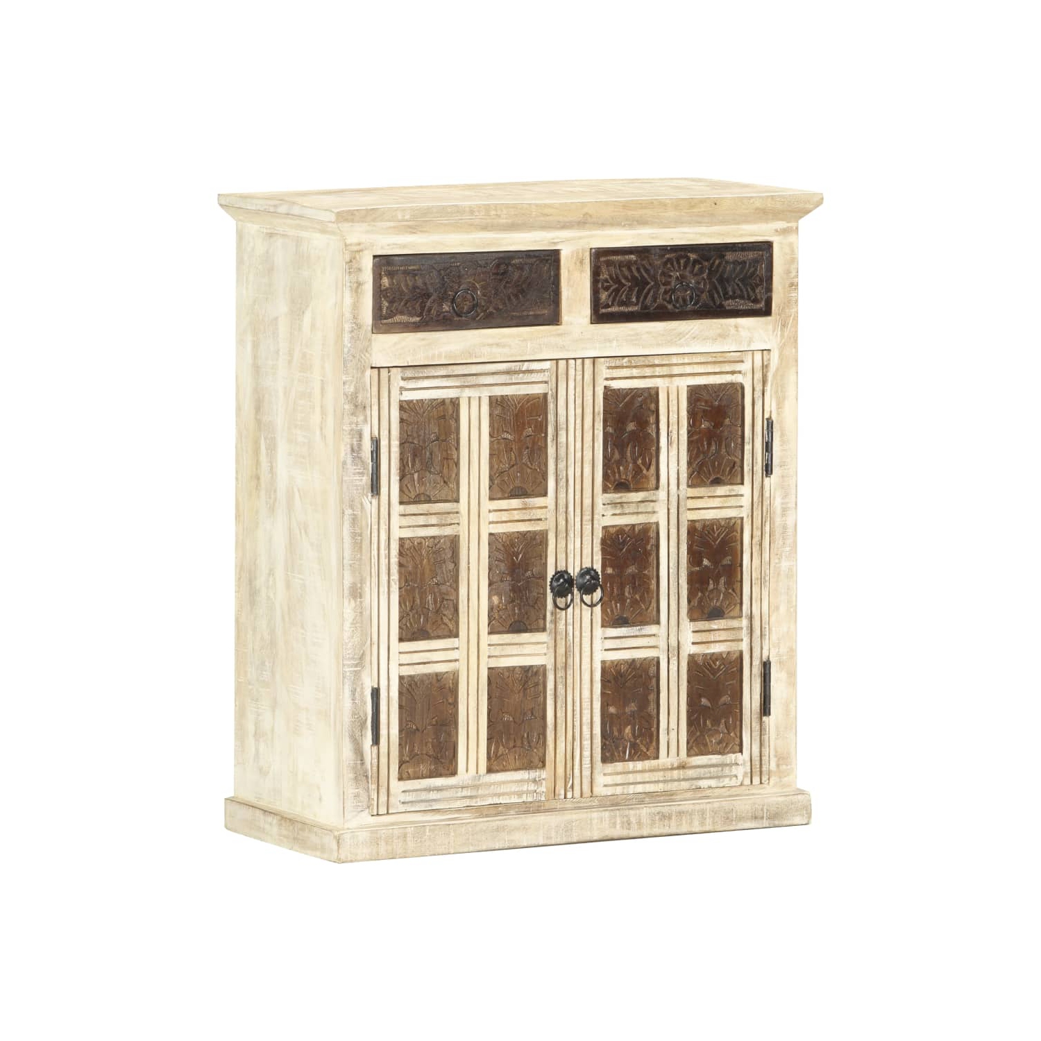 vidaXL Sideboard White 65x30x75 cm Solid Mango Wood