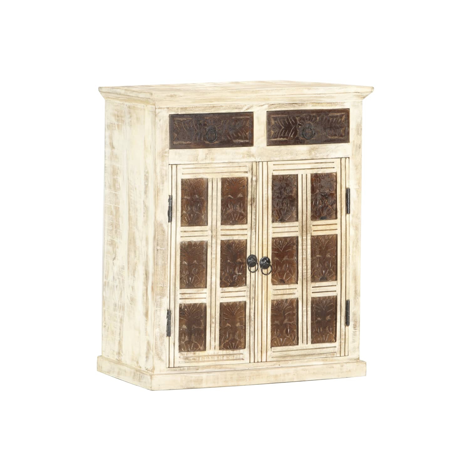 vidaXL Sideboard White 65x30x75 cm Solid Mango Wood