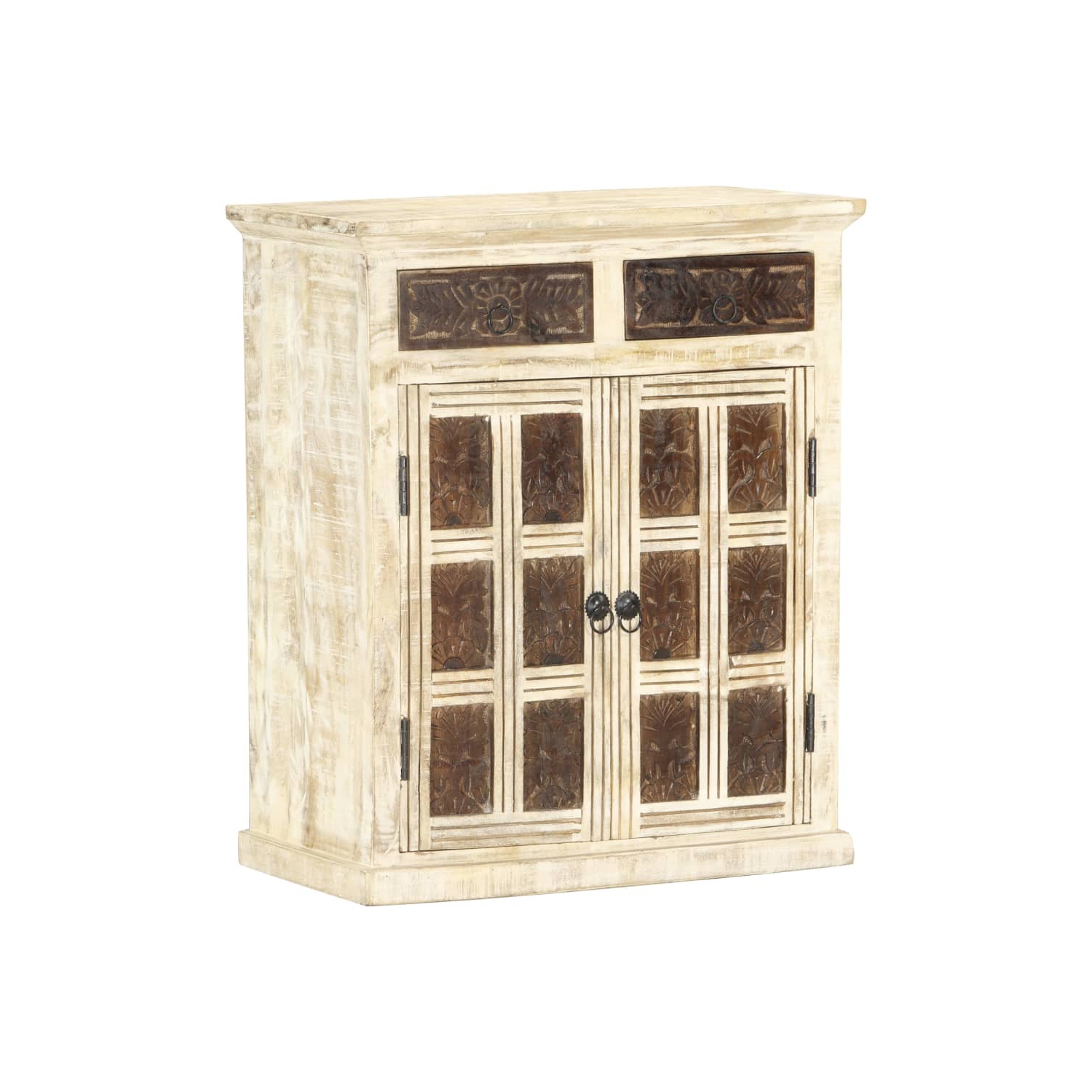 vidaXL Sideboard White 65x30x75 cm Solid Mango Wood