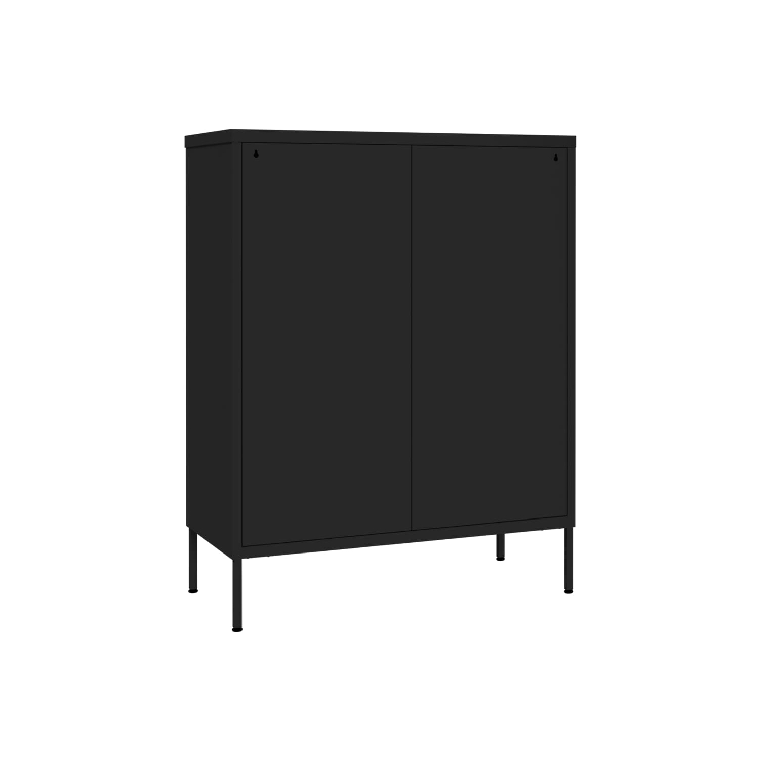 Armoire à tiroir vidaXL en acier noir 80 x 35 x 35 po de 101,5 cm
