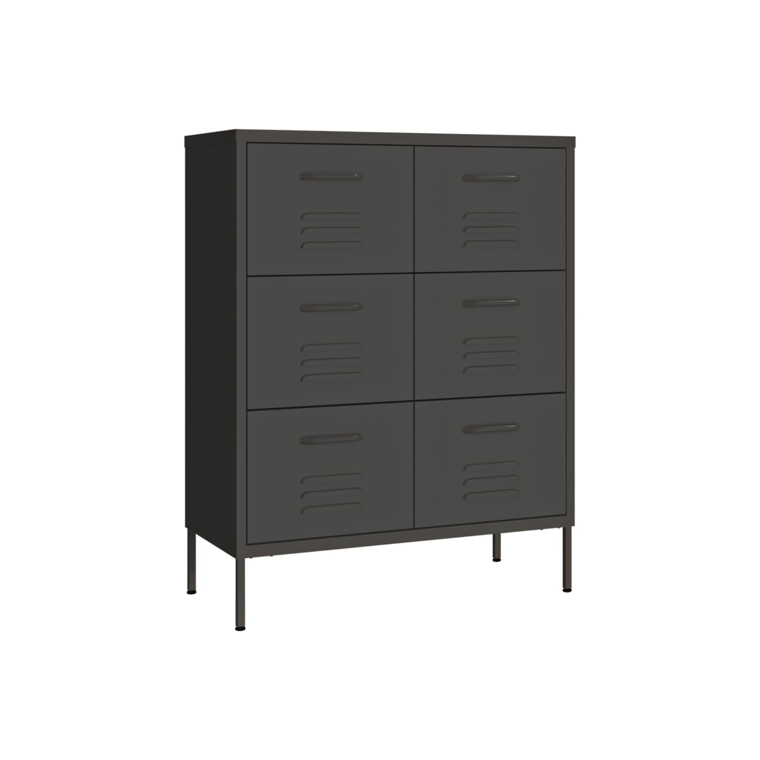 vidaXL Drawer Cabinet Anthracite 80x35x101.5 cm Steel