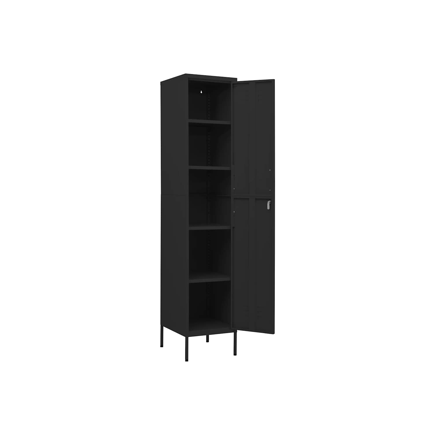 Armoire à casier VisdaXL en acier 180&nbsp;cm, noir, 35 x 46 po
