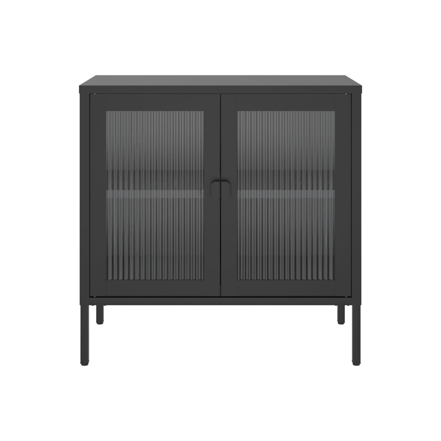 vidaXL Sideboard Black 70x35x70 cm Glass and Steel