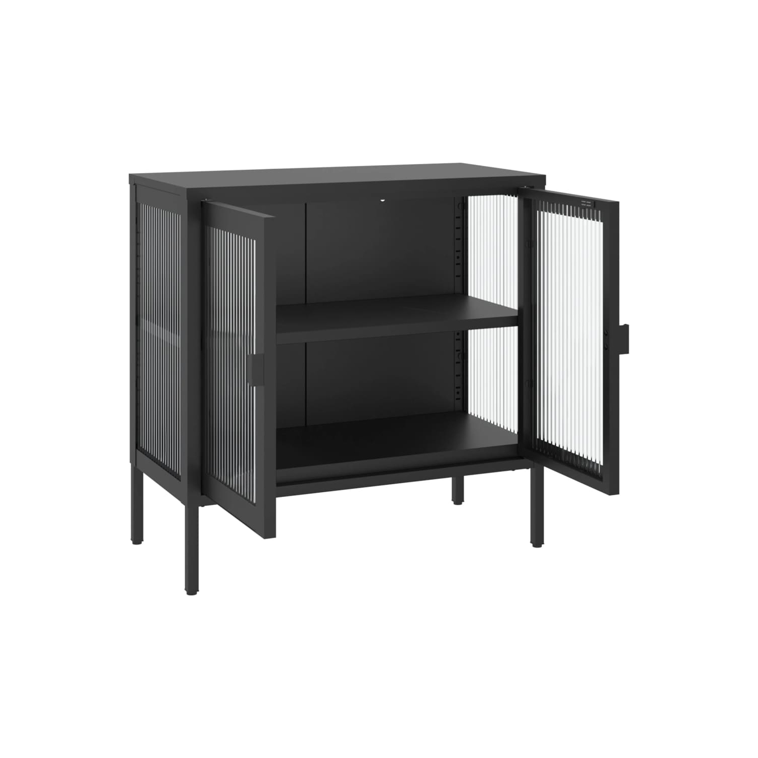 vidaXL Sideboard Black 70x35x70 cm Glass and Steel
