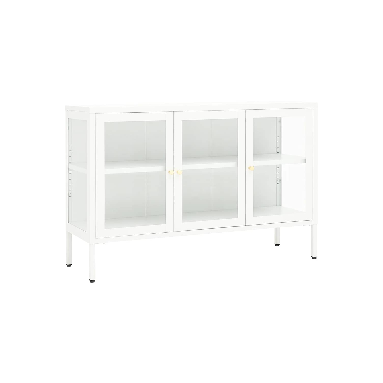 vidaXL Sideboard White 105x35x70 cm Steel and Glass