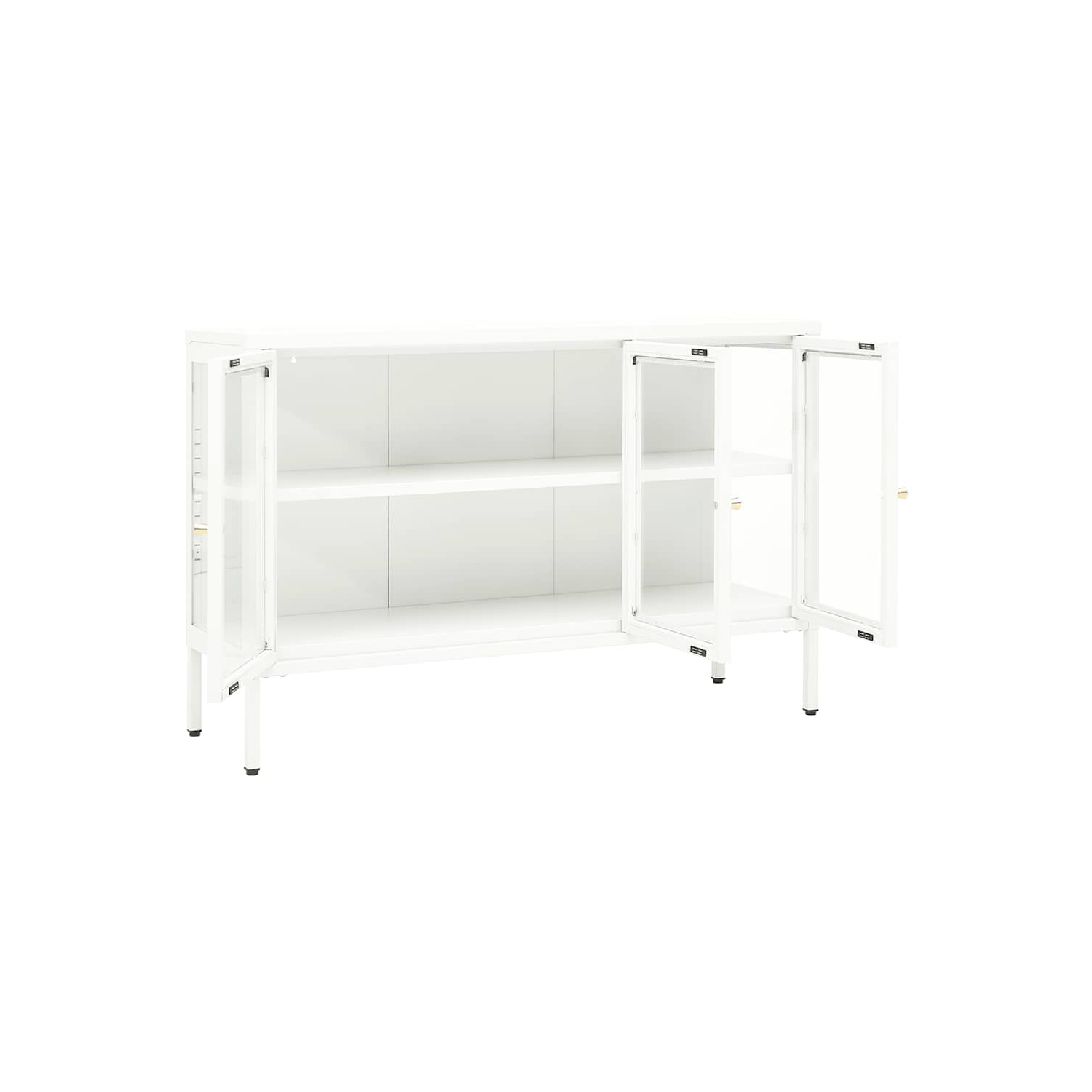vidaXL Sideboard White 105x35x70 cm Steel and Glass