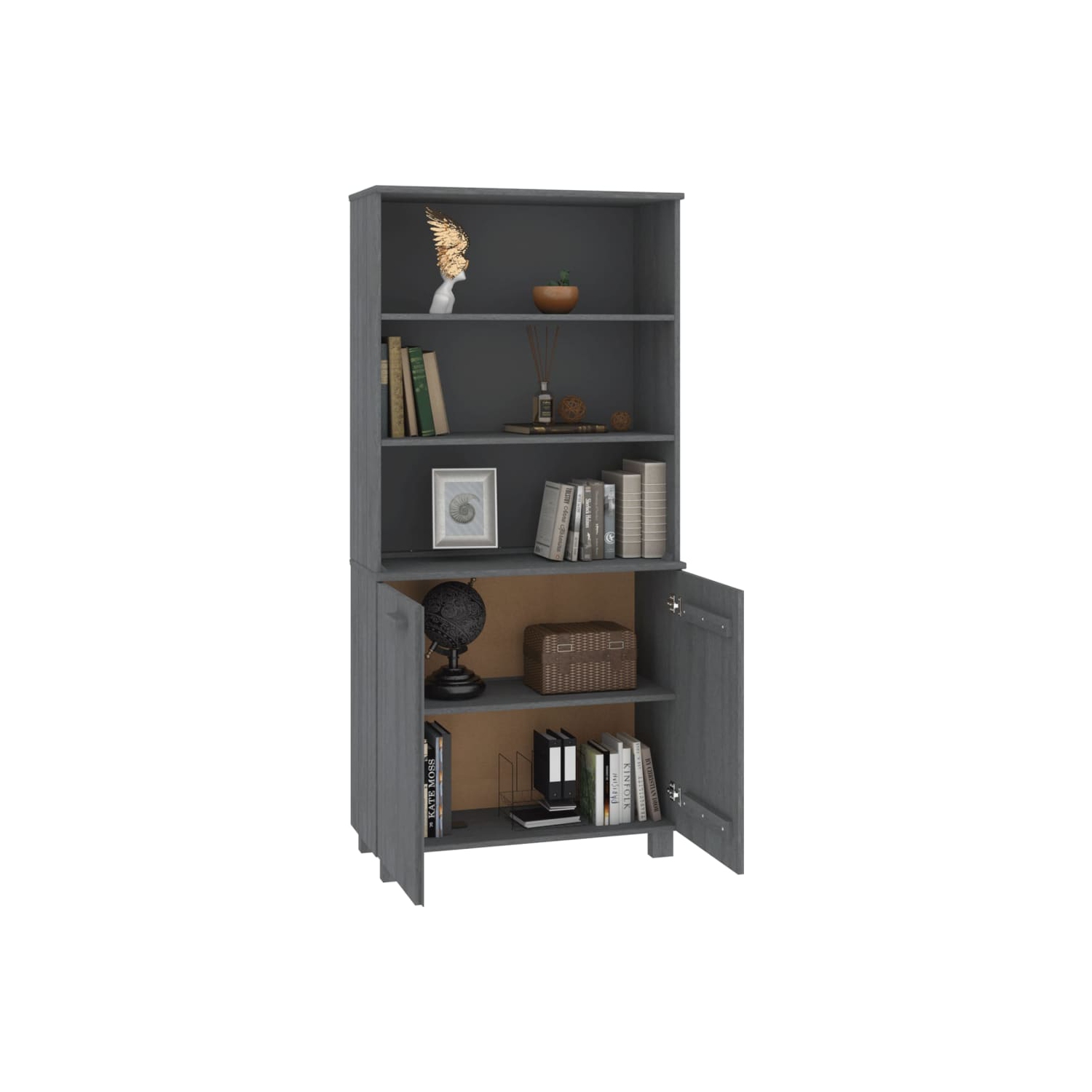 vidaXL Highboard HAMAR Solid Wood Pine Dark Grey