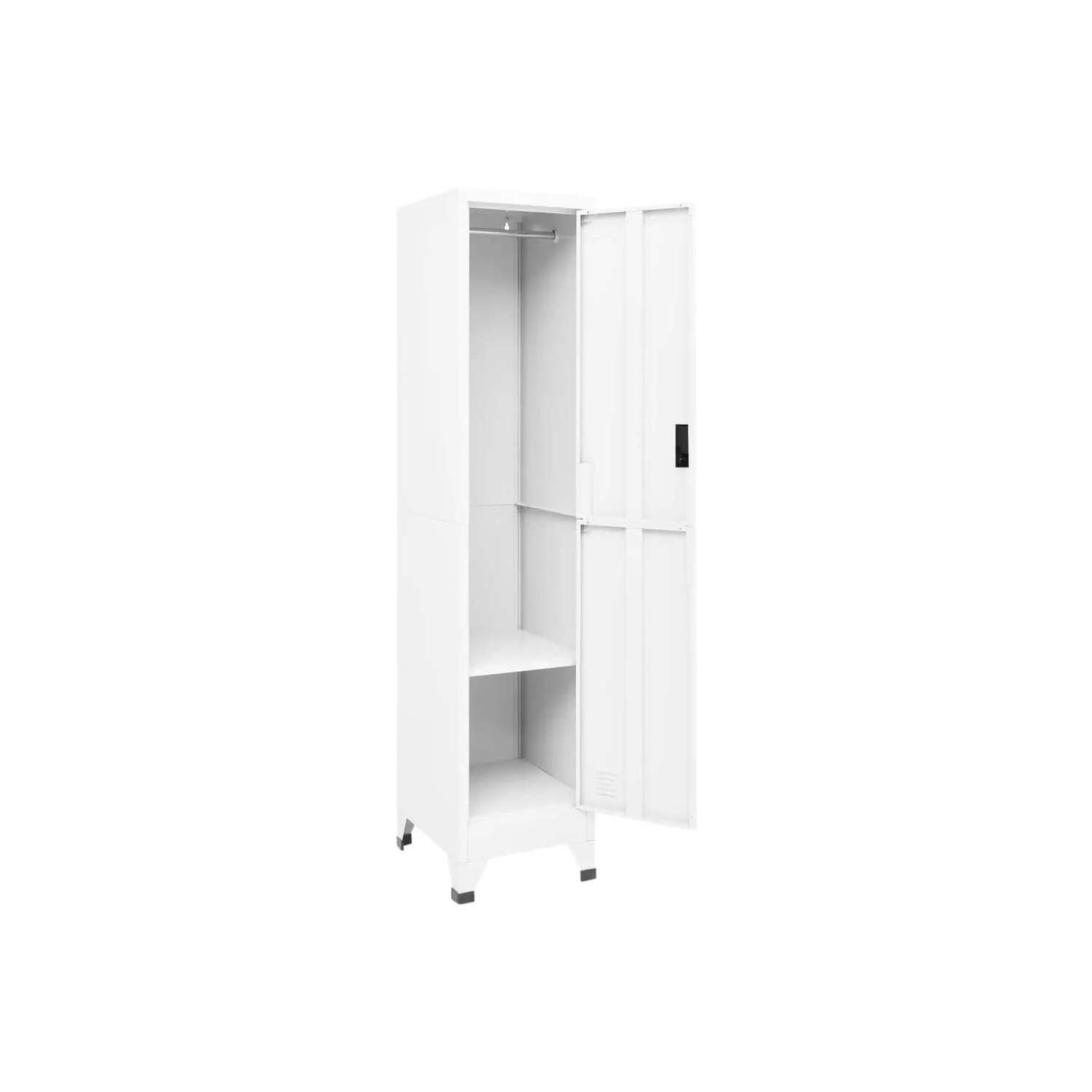vidaXL Locker Cabinet White 38x45x180 cm Steel