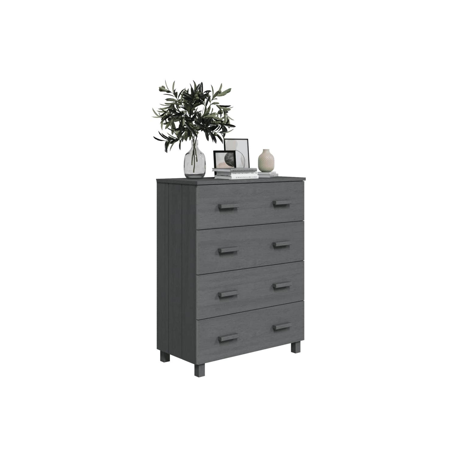 vidaXL Sideboard HAMAR Dark Grey 79x40x103.5 cm Solid Wood Pine