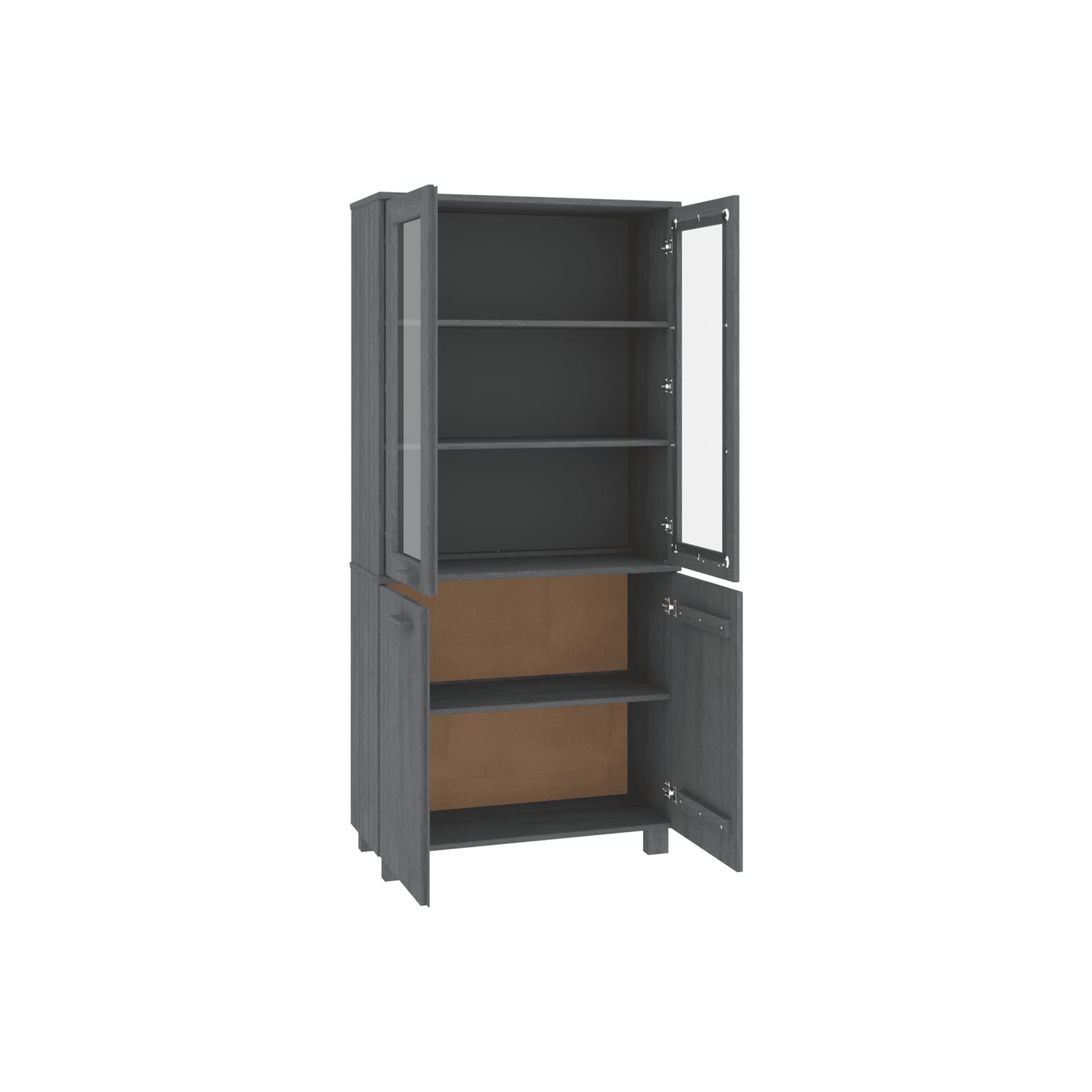 vidaXL Highboard HAMAR Solid Wood Pine Dark Grey