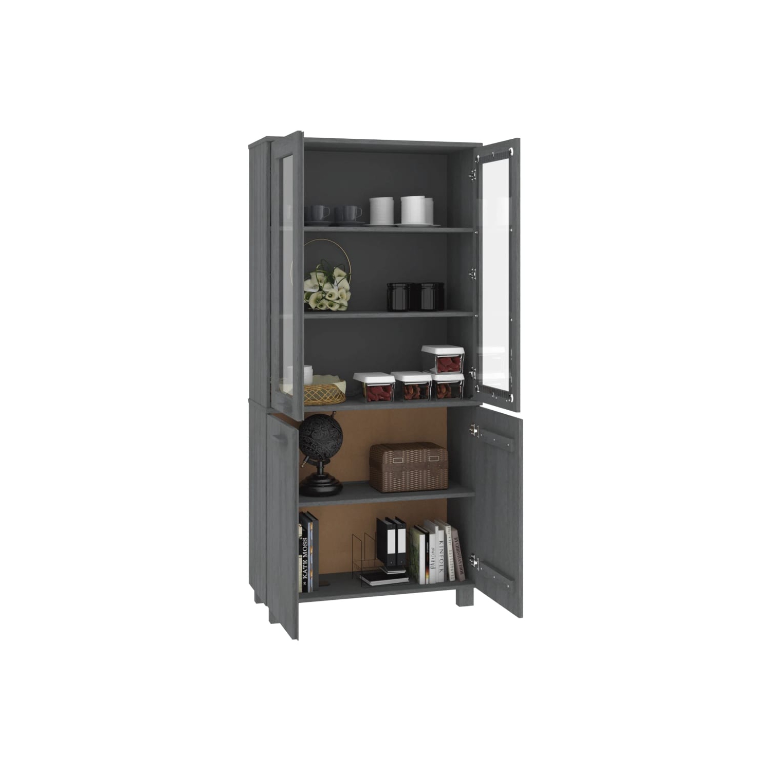 vidaXL Highboard HAMAR Solid Wood Pine Dark Grey